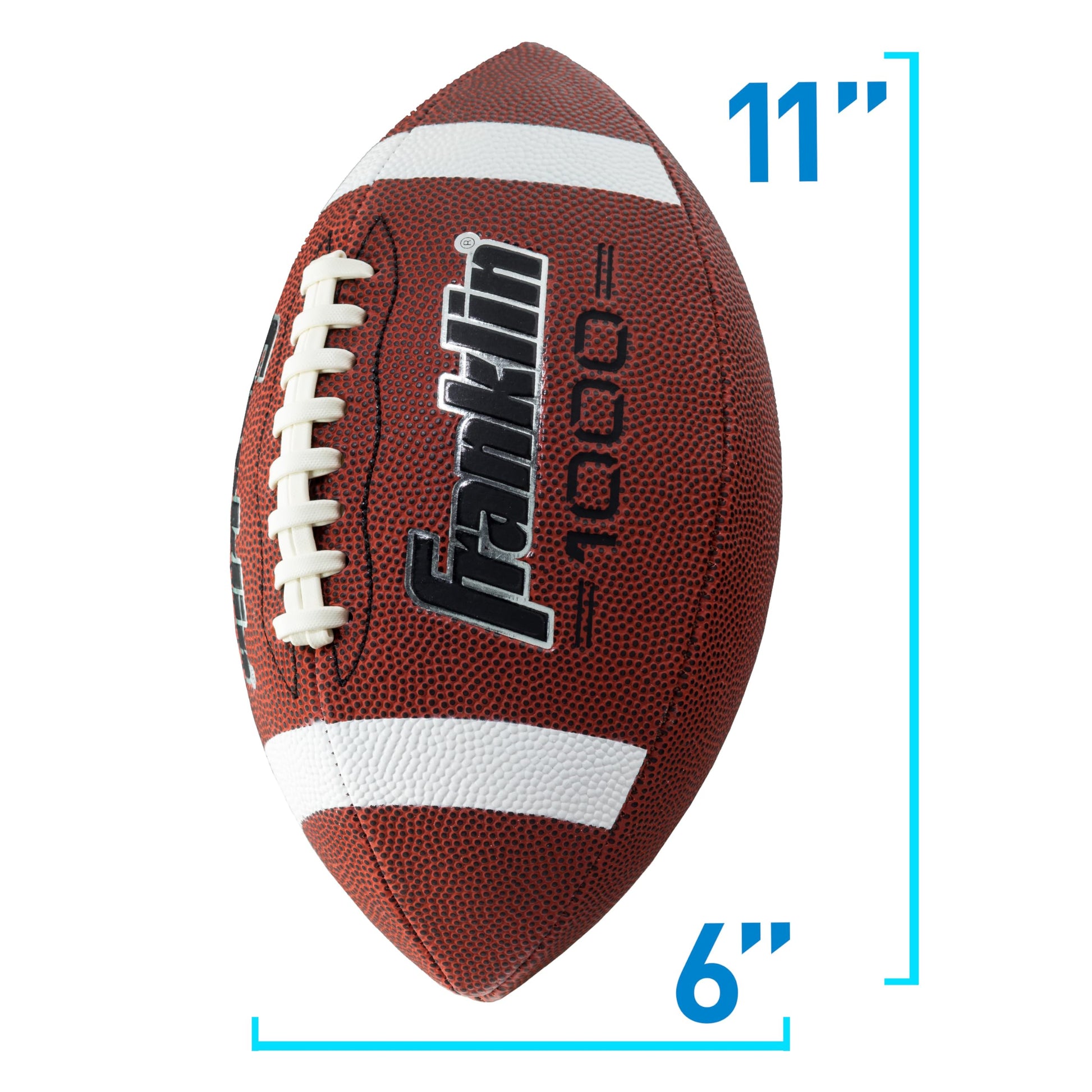 Franklin Sports - Fútbol de fútbol Oficial para Todo Tipo de Clima, 1000 regulaciones para Exteriores, Pelota de Piel sintético para Adultos, Agarre Adicional, tamaño Oficial, café + Blanco