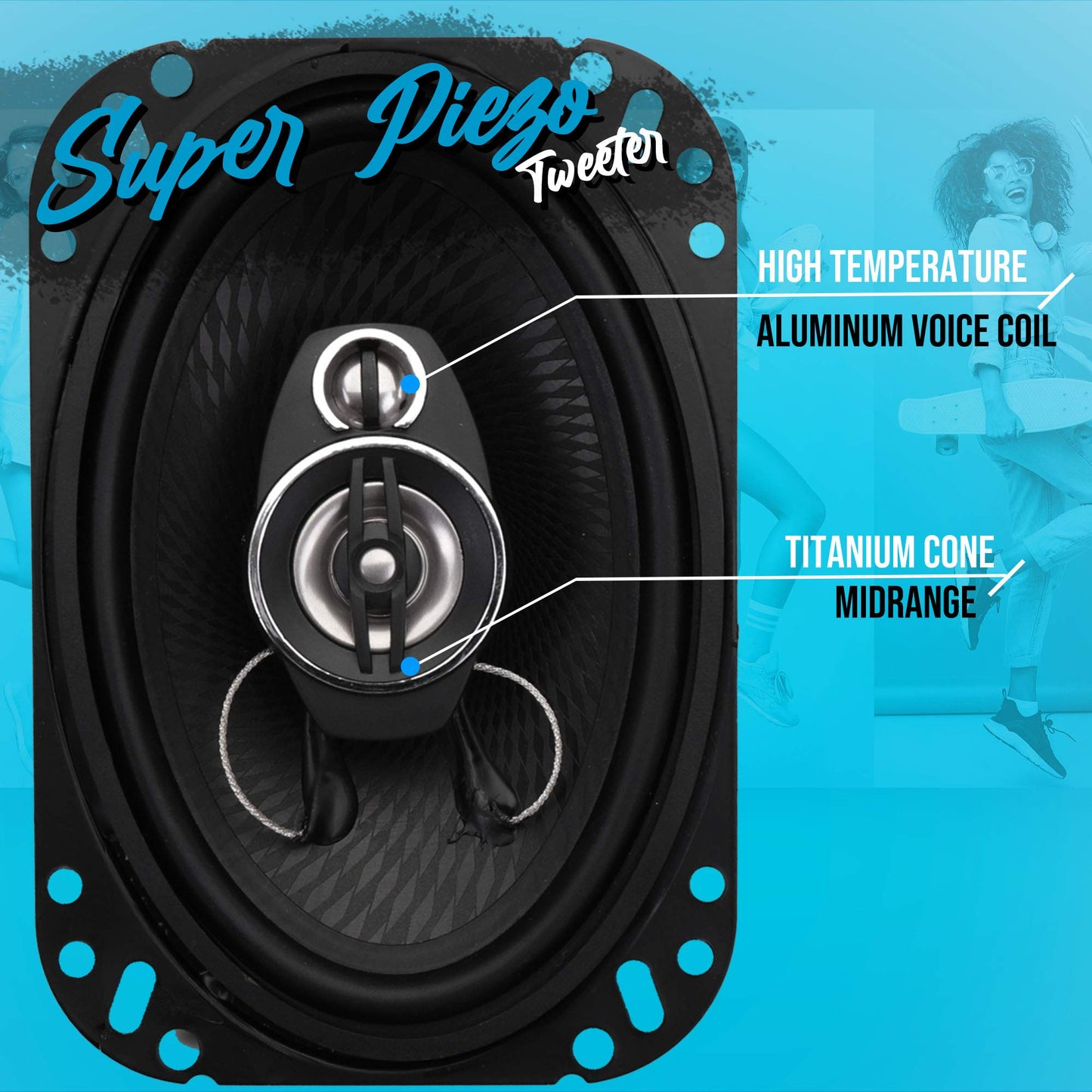 Bocinas para Coche PYLE 5X7 Pulgadas Negro Repuesto Rápido 300W