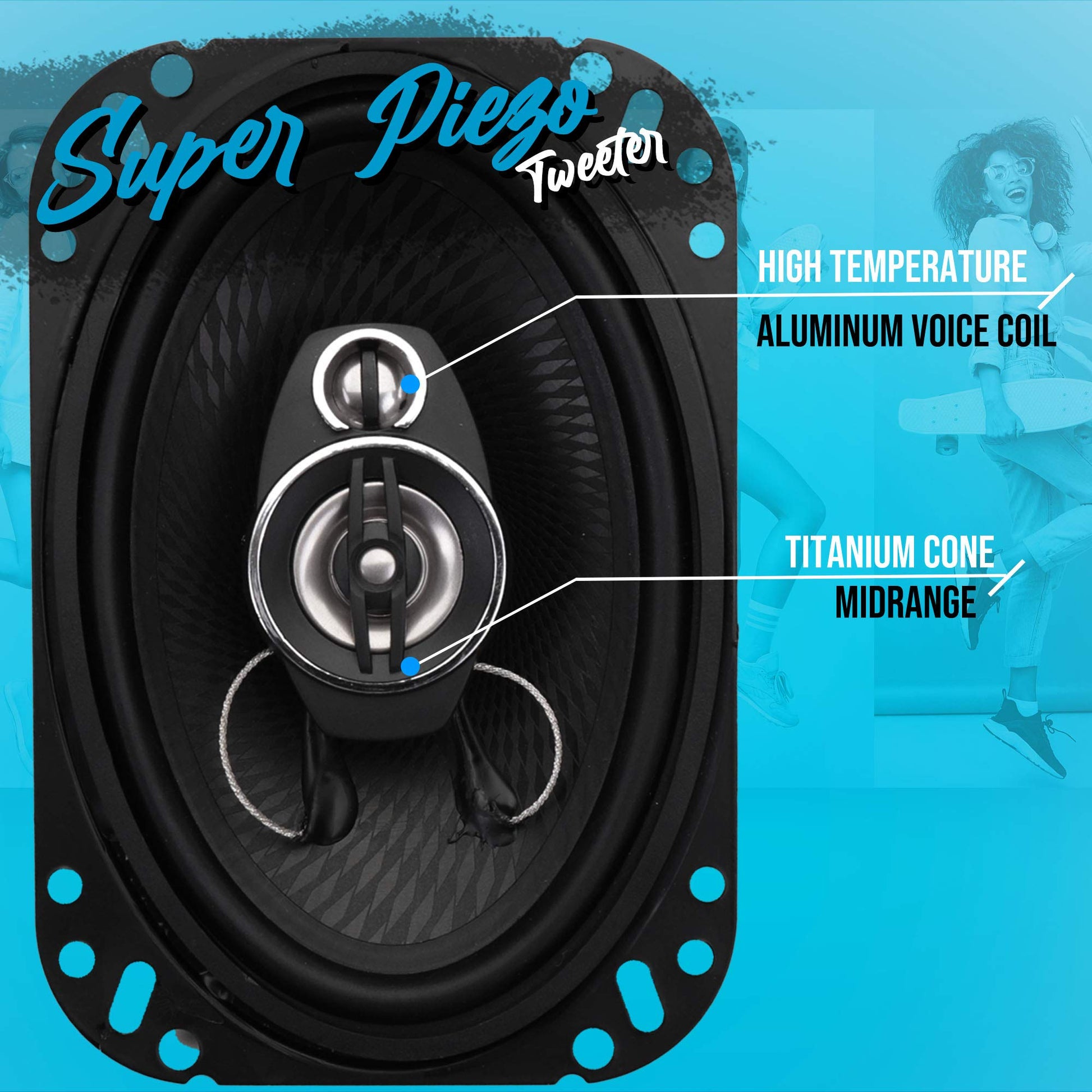 Bocinas para Coche PYLE 5X7 Pulgadas Negro Repuesto Rápido 300W