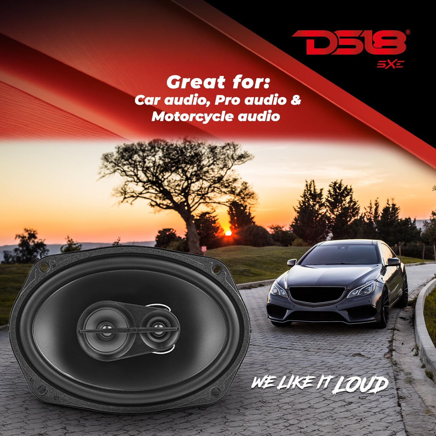 DS18 S69 Select - Altavoz coaxial de 3 vías de 6 x 9 240 vatios 4 ohmios, parrilla incluida, altavoces de audio de 3 vías, actualización perfecta del OEM, fácil instalación, altavoces de coche de 6 x
