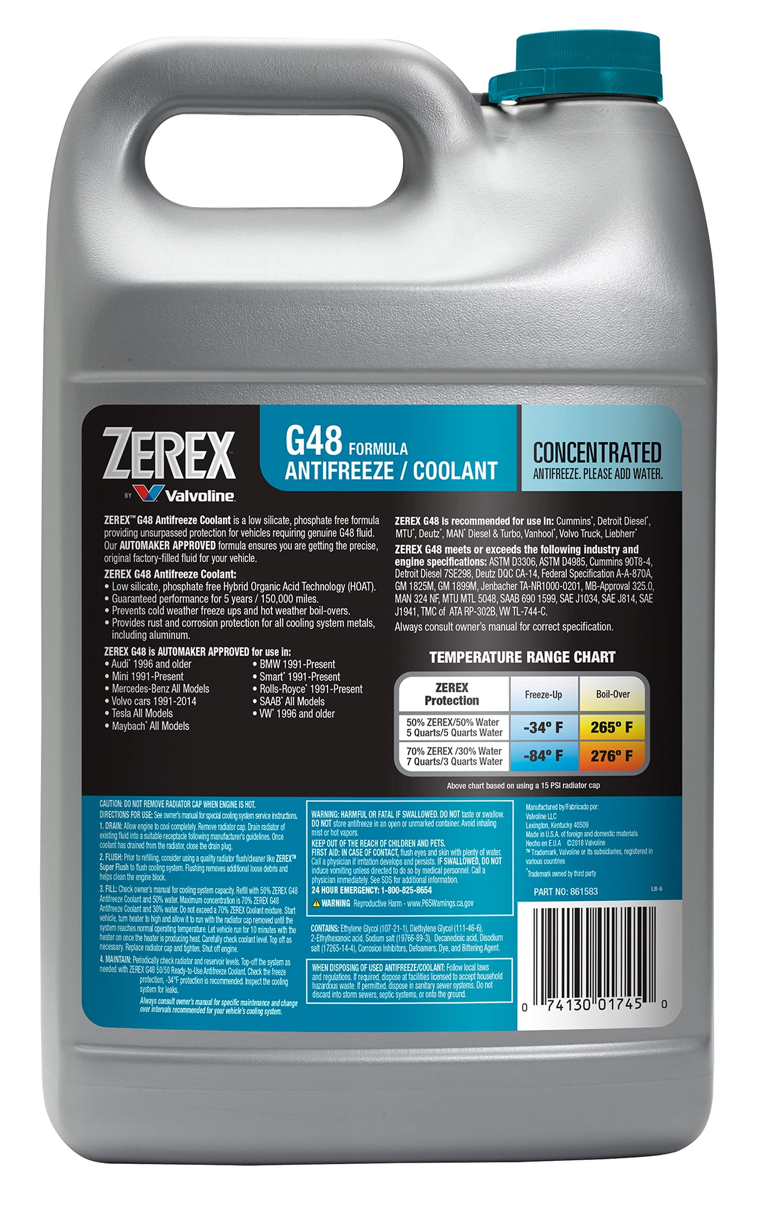 Anticongelante Concentrado Valvoline Zerex G48 1 GA