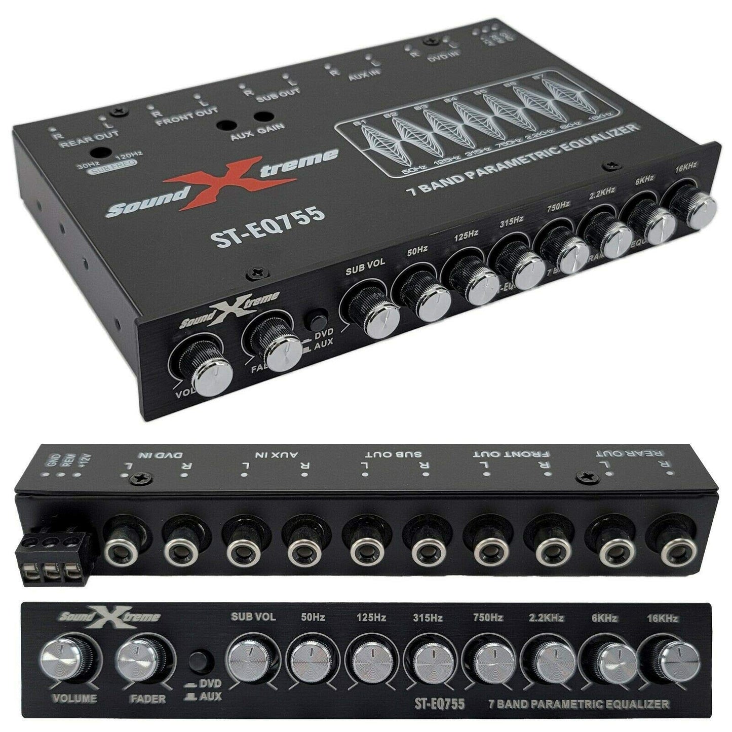 Ecualizador Paramétrico de Audio SoundXtreme ST-EQ755 Negro 7 Bandas 8 Voltios RMS para Coche