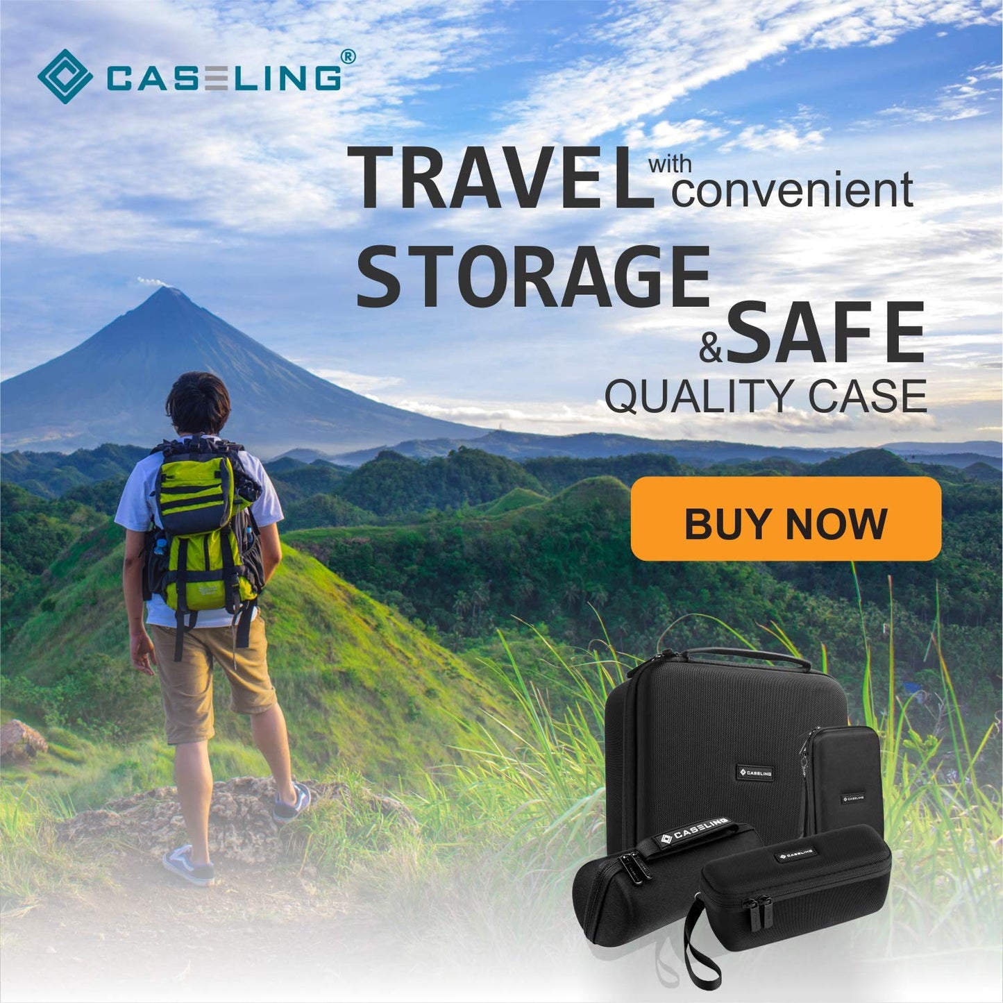 Carcasa Rígida Caseling Negra Compatible con Cargador Portátil Anker PowerCore 26800 para Viajes