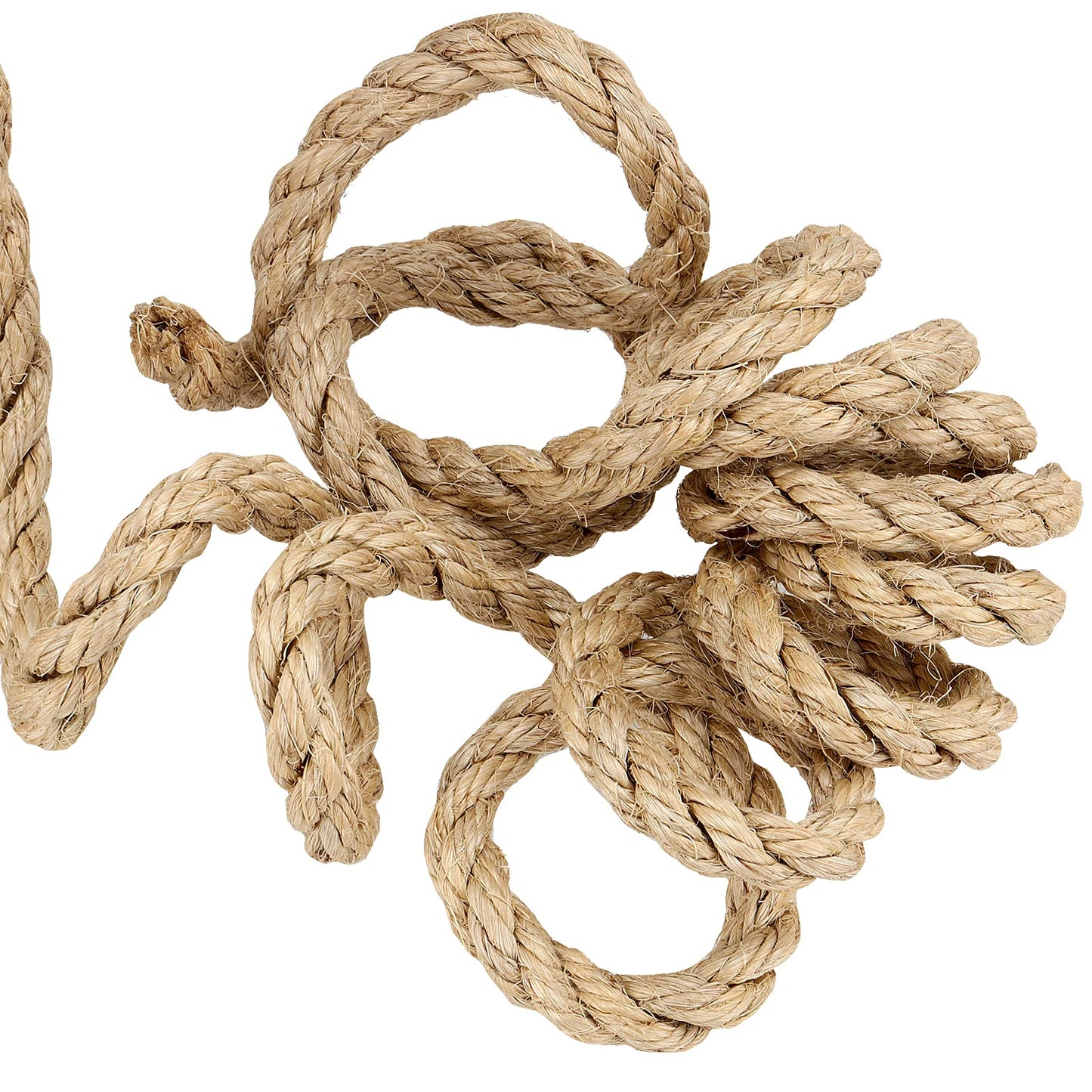 MAAIGU Cuerda de sisal de 1/2 pulgada, cuerda de sisal trenzado de 100 pies para reparación, recuperación de poste rascador de gato, agrupamiento, decoración, colgar en la pared, amarre