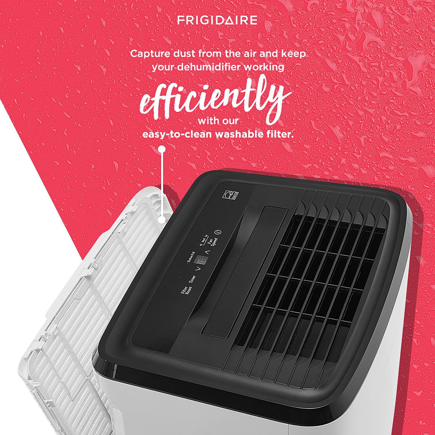 Frigidaire Deshumidificador portátil de 50 pintas para sótano, hogar y ático, 115 V, amortiguador silencioso de humedad para control de humedad con apagado automático y cubeta de agua extraíble/opción