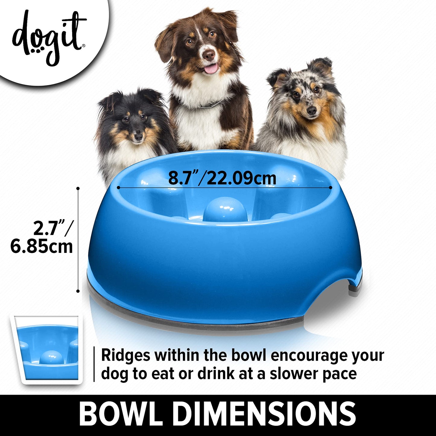 Comedero Lento Dogit Azul Anti-Gulping para Perros M