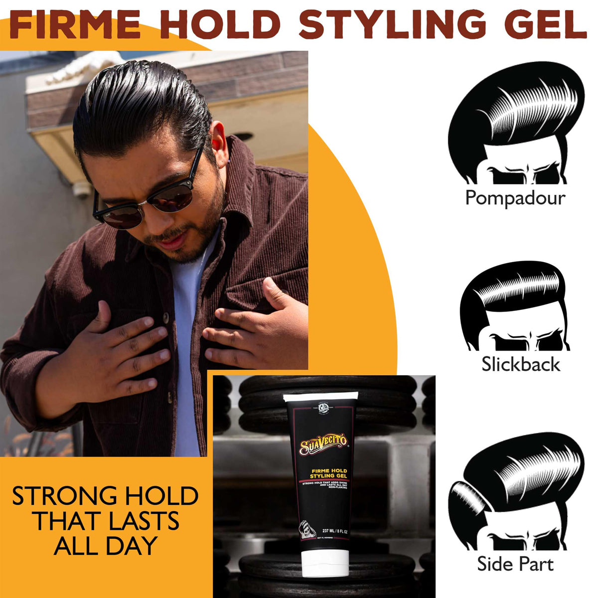 Suavecito FIRME HOLD STYLING GEL 237 ML 8 OZs