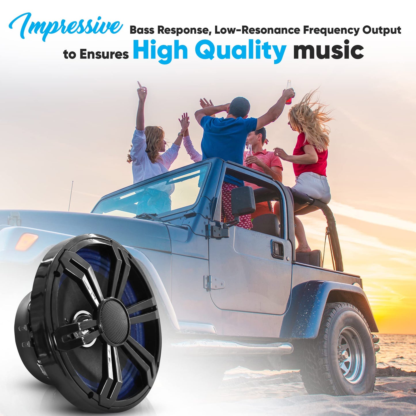 Pyle Bocina para Carro de 6.5'' SVC, 150W, 4 Ohms, Componente de Bajos Medios, Bocinas de Sonido de Audio para Estéreo de Auto con Suspensión de Espuma Tratada, Diseñado para Sistemas Personalizados