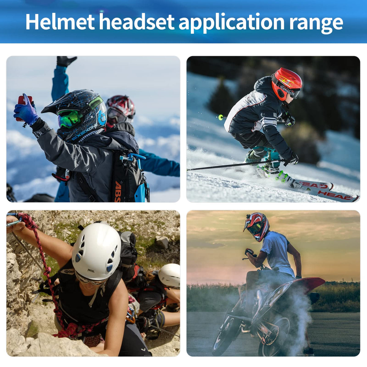 Auriculares Bluetooth VR-robot Negros para Casco de Motocicleta Impermeables con Intercomunicador Universal y Música Estéreo