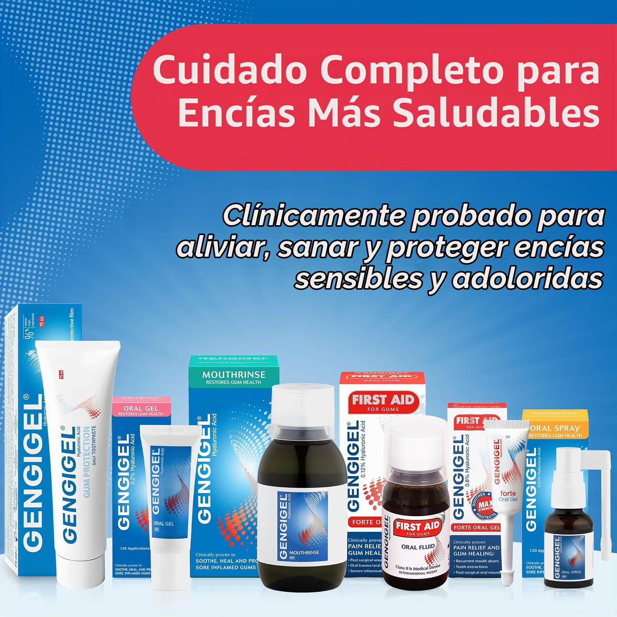 Gel Oral Gengigel Ácido Hialurónico 20ml, Alivia Molestias en Boca y Encías, Sin Parabenos ni SLS, Vegano y Kosher