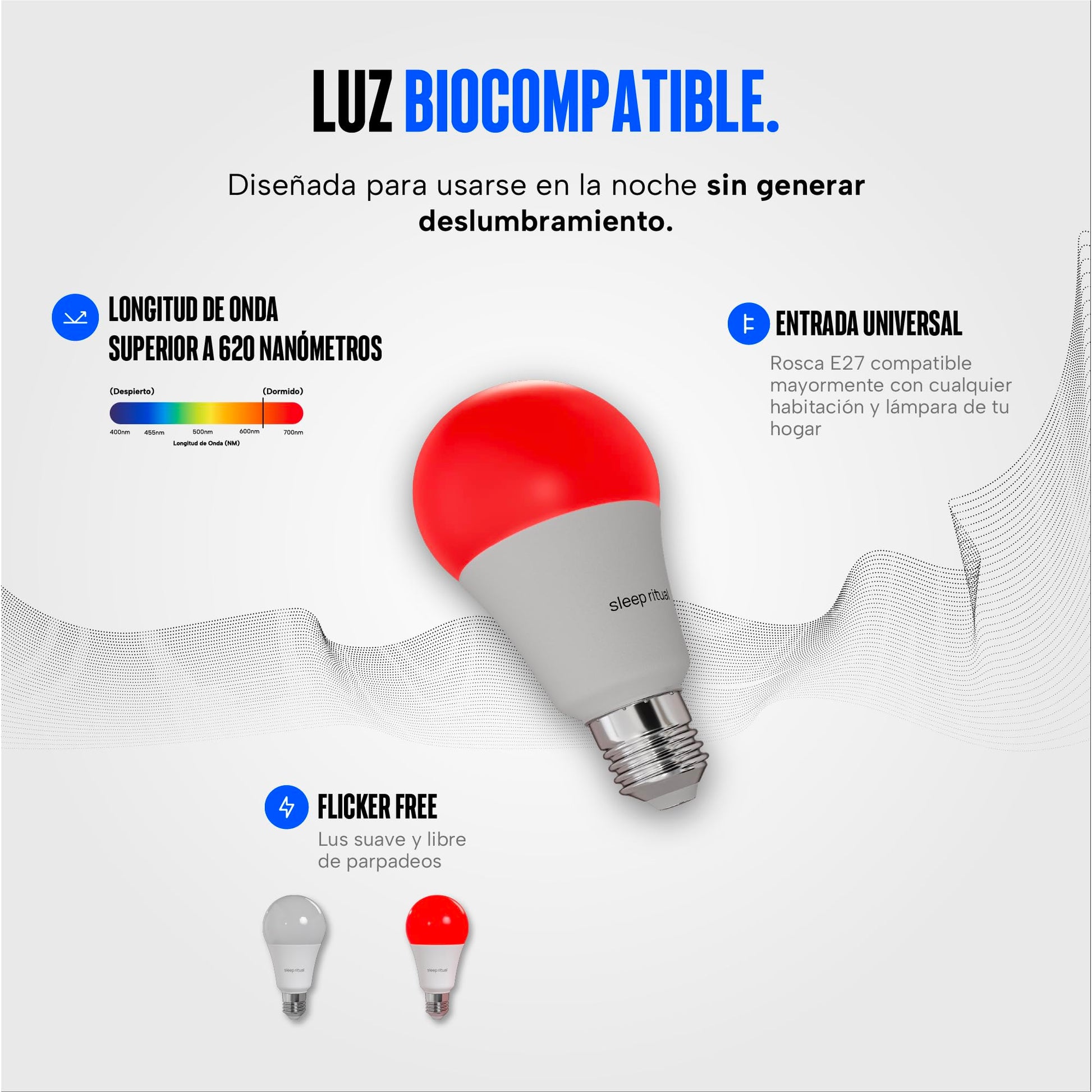 Bombilla LED Sleep Ritual Roja 620nm Ideal para Uso Nocturno