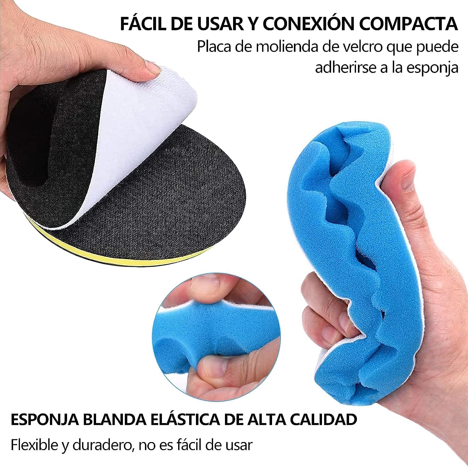 Kit Almohadillas Pulidora para Auto 8 Piezas en Esponja y Lana Pulgadas 5/7