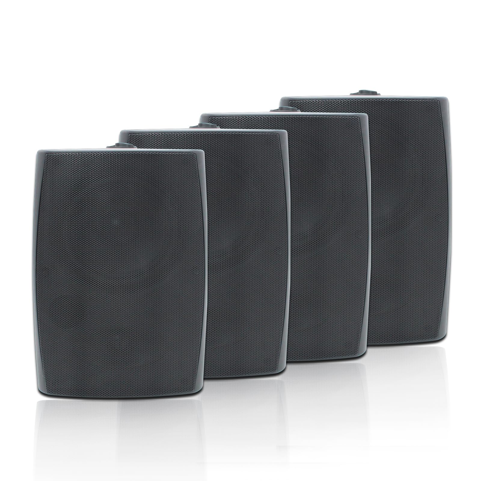 STUDIOFINIX - Altavoces para exteriores de 6.5 pulgadas, montados en la pared, 800 W, color negro, solución de audio resistente a la intemperie y de alto rendimiento (4 altavoces) (negro)