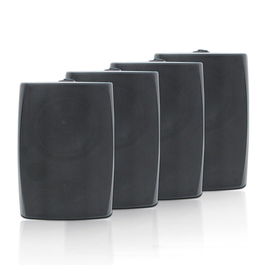 STUDIOFINIX - Altavoces para exteriores de 6.5 pulgadas, montados en la pared, 800 W, color negro, solución de audio resistente a la intemperie y de alto rendimiento (4 altavoces) (negro)