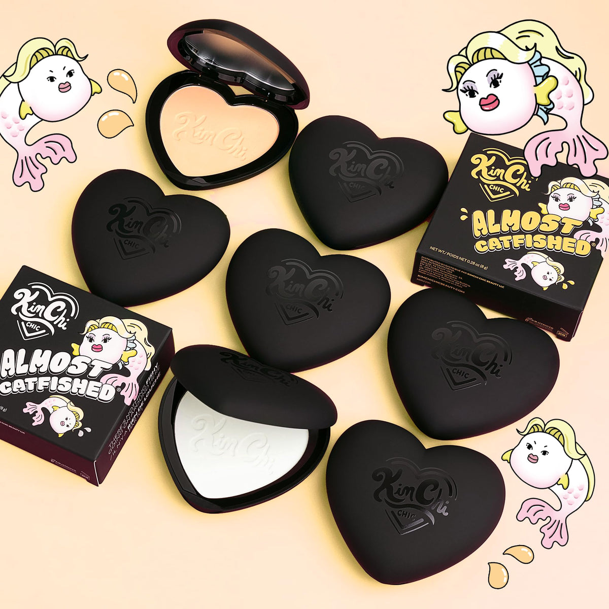 Kimchi Chic, Polvo compacto con acabado luminoso, difumina, ilumina y resalta el rostro, Almost Catfished (02 That White Powder)