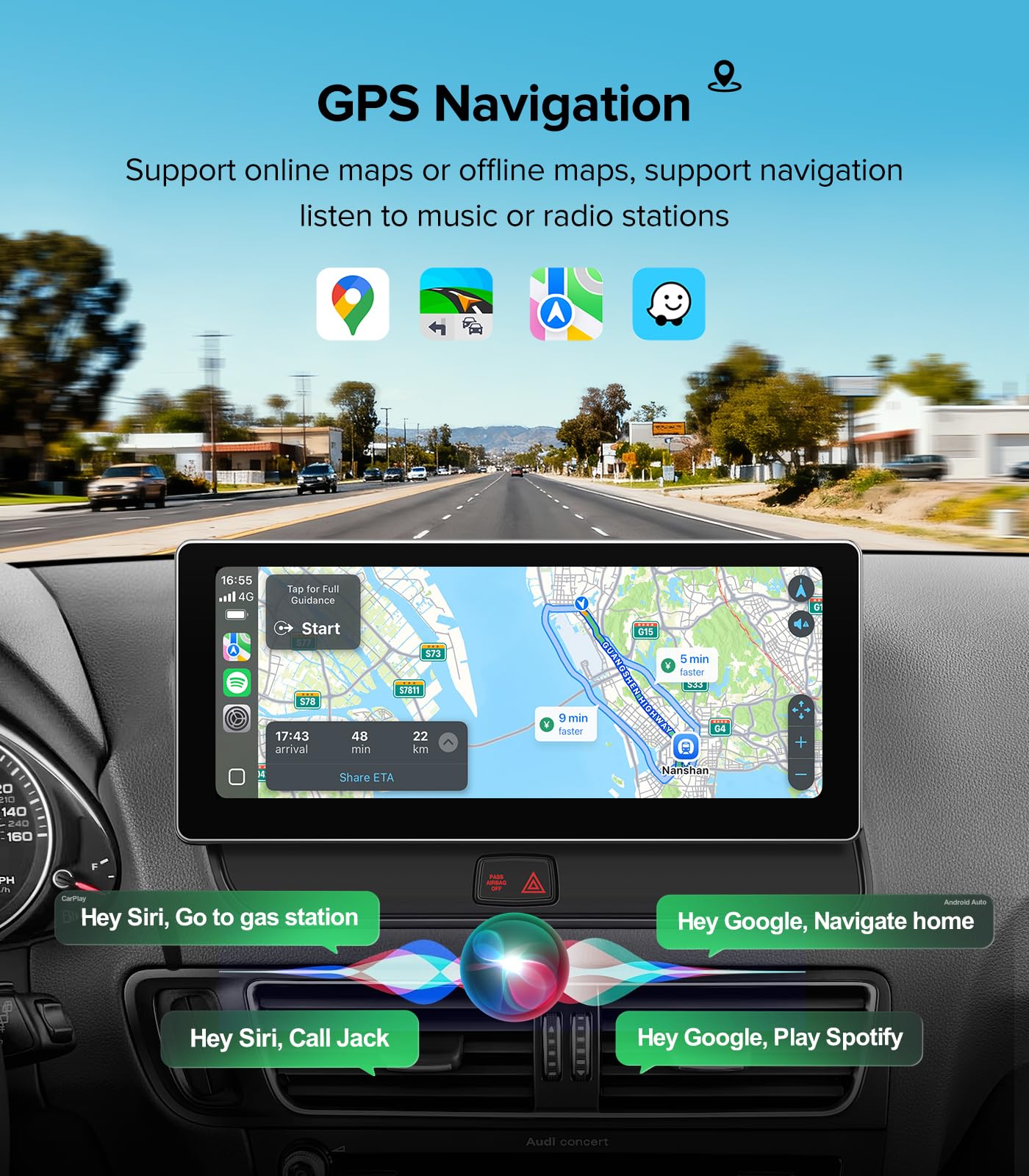 Estéreo inalámbrico CarPlay de 10.25 pulgadas para Audi Q5 SQ5 2009-2017 con sistema Audi Concert & Symphony (3GMMI) | visualización táctil HD | Dual OS (OEM+Linux) Radio de coche USB Reproducción de