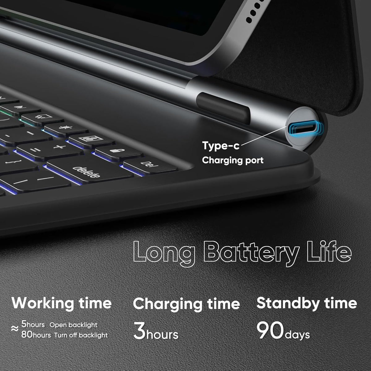 Teclado Magic zienstar Negro con Retroiluminación y Trackpad para Samsung Galaxy Tab S10+ Plus/S9+ Plus/S9 FE+ Plus/S8+ Plus/S7+ Plus/S7 FE 12.4"