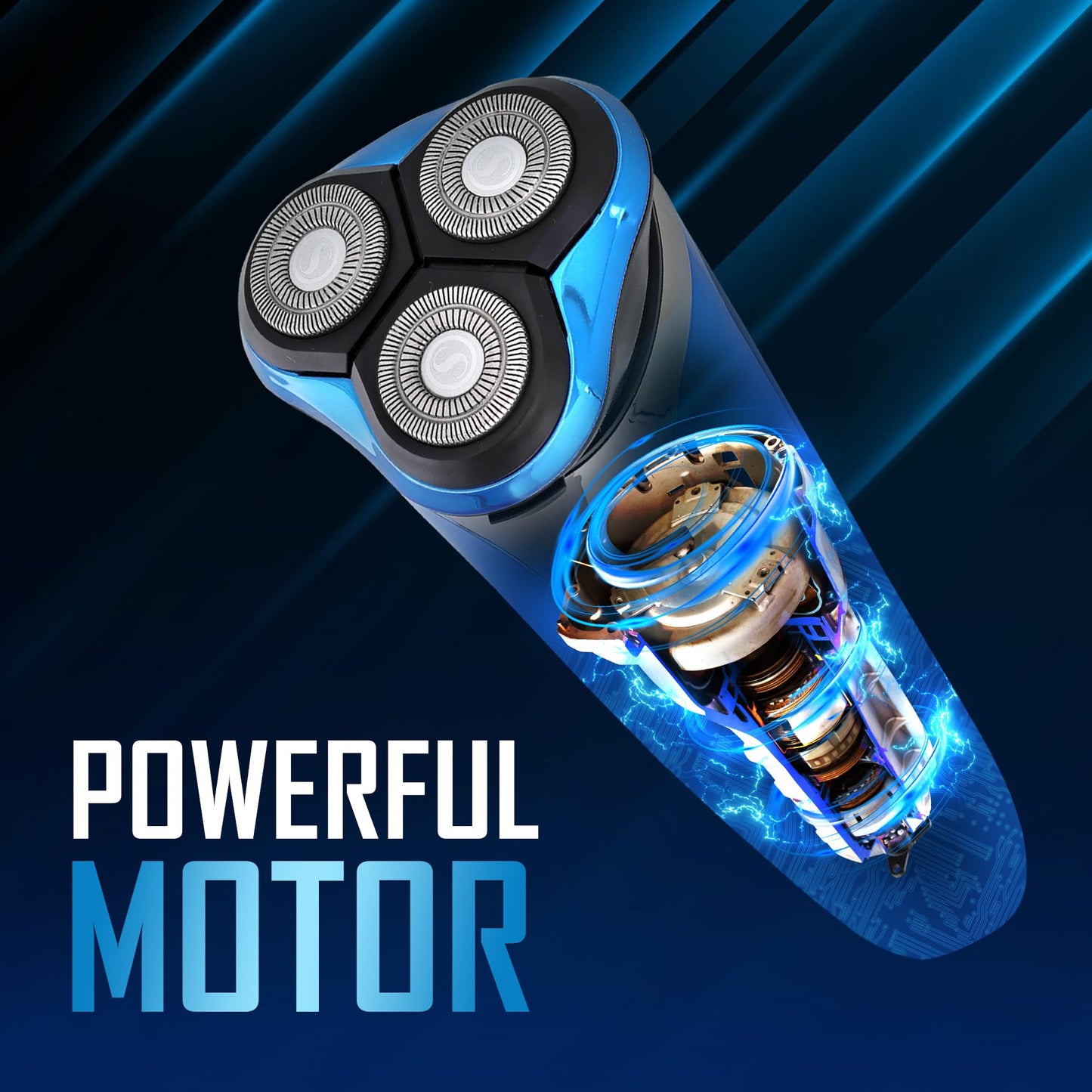 Barbasol Signature Series - Afeitadora eléctrica recargable en seco y húmedo con cuchillas de acero inoxidable, recortadora desplegable y visualización LCD