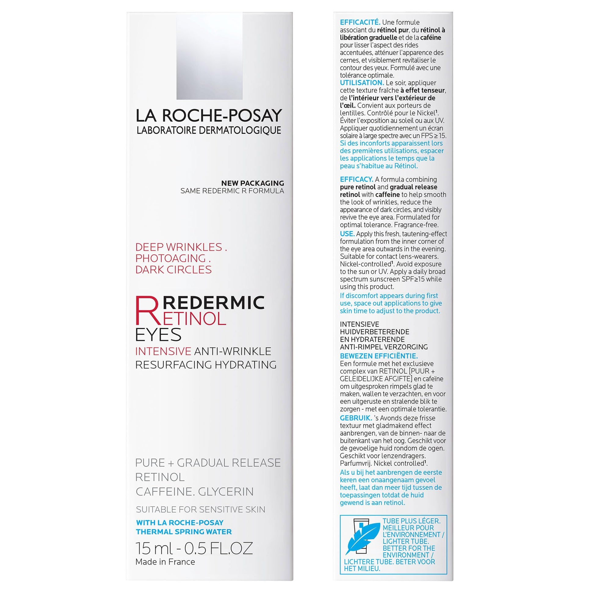 Crema para Contorno de Ojos Reafirmante Antiarrugas La Roche Posay Redermic R Ojos 15ml