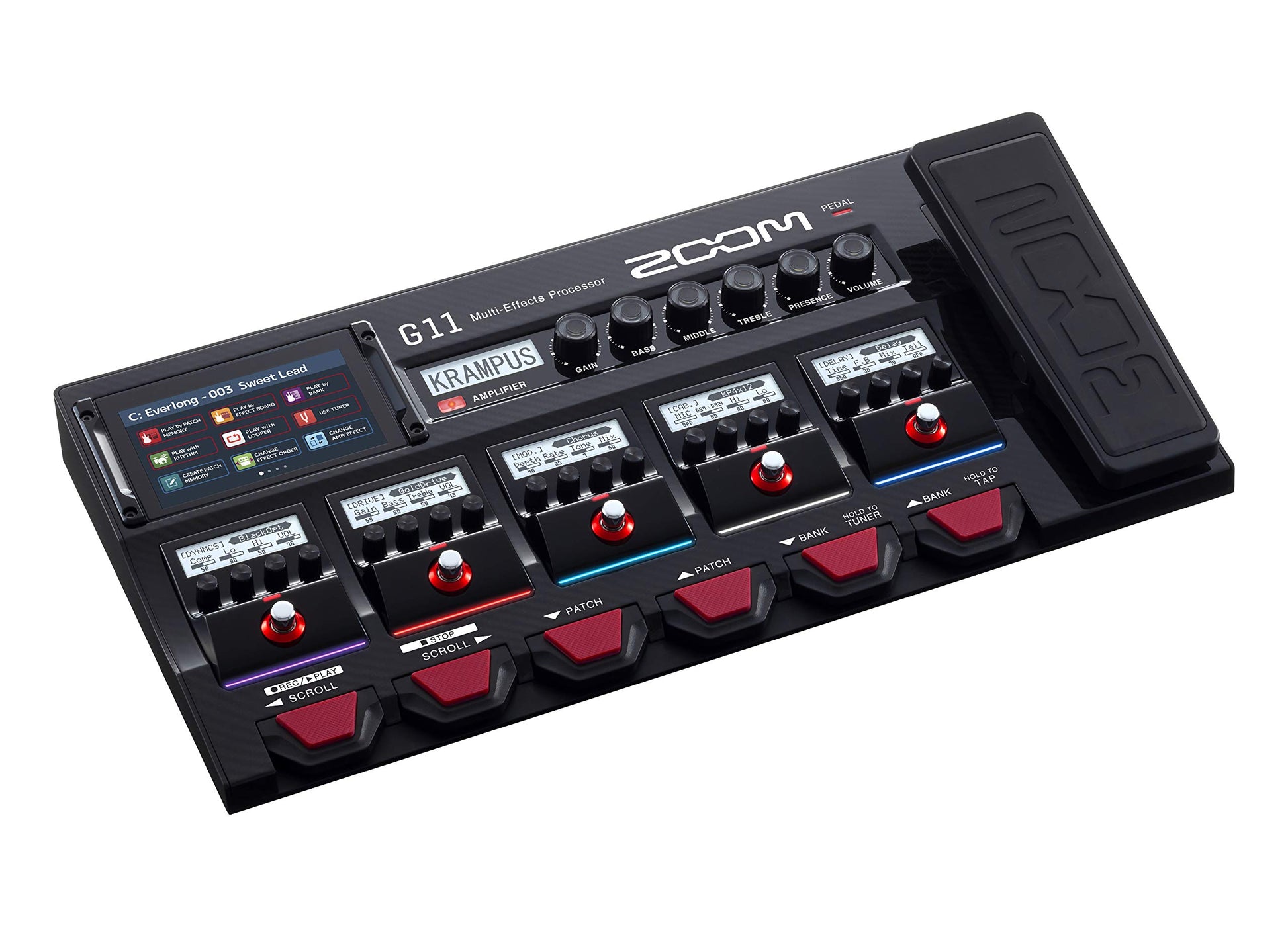 Procesador Multiefectos Zoom G11 con Pedal de Expresión para Guitarra Eléctrica