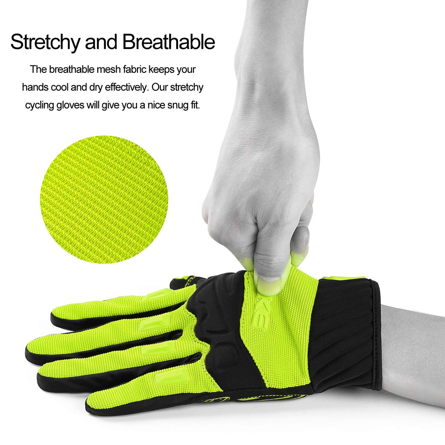 INBIKE - Guantes de bicicleta de montaña para hombre, protectores de nudillos, acolchados, transpirables, para MTB, motocross, carreras, Dirtbike