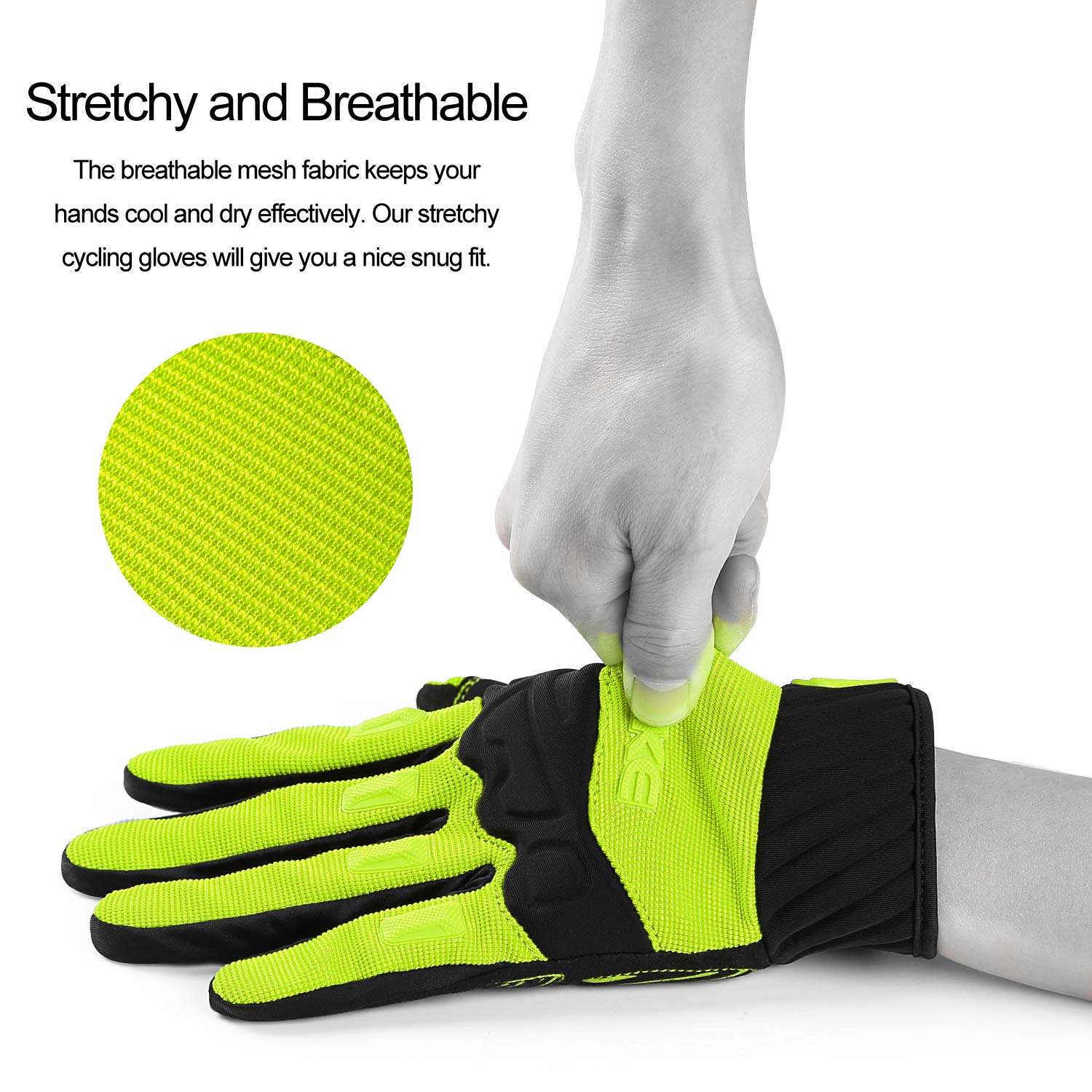 INBIKE - Guantes de bicicleta de montaña para hombre, protectores de nudillos, acolchados, transpirables, para MTB, motocross, carreras, Dirtbike