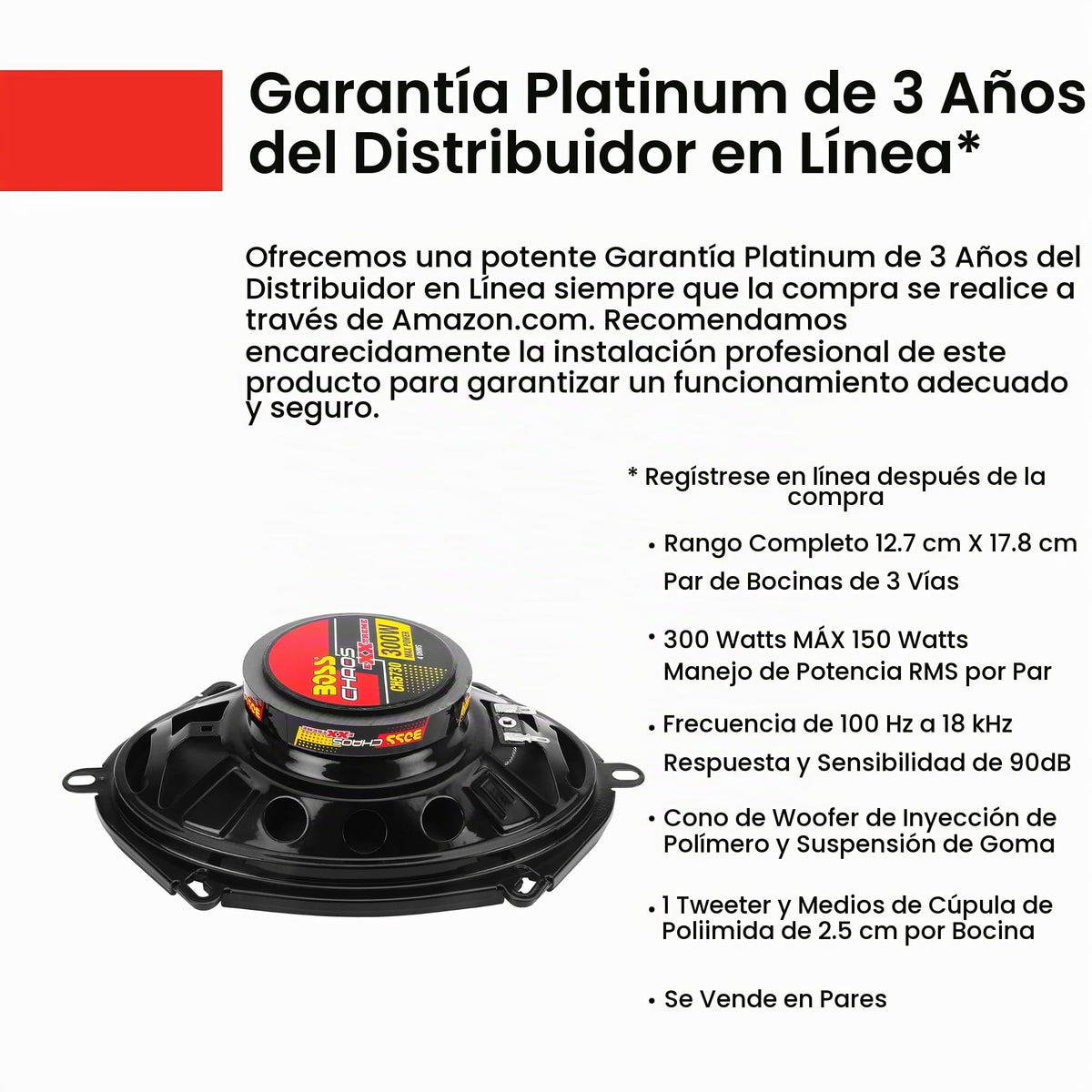 Altavoz Coaxial para Auto Boss Audio Chaos Exxtreme 300 Watt 3 Way 5" x 7"