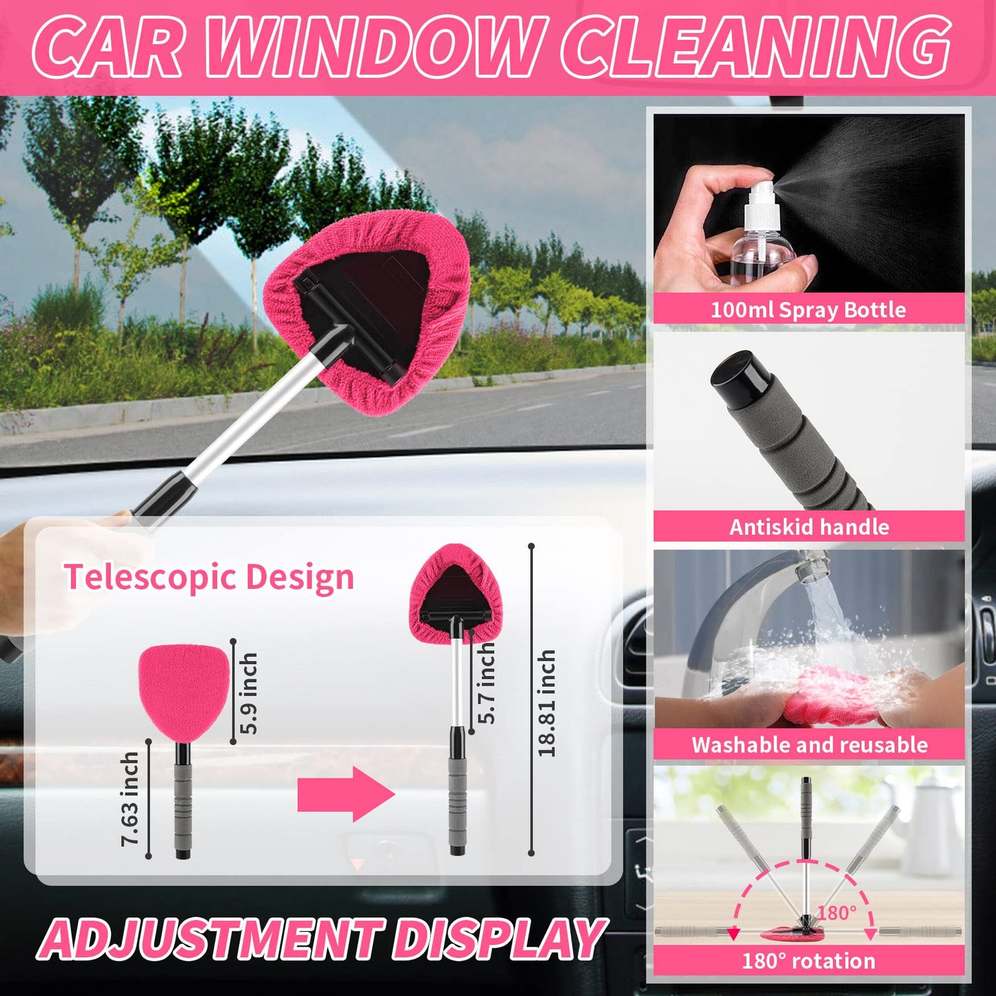 HORDALOR - Kit de detalles de interior de coche, 16 piezas de kit de limpieza de coche con aspiradora de mano de alta potencia, juego de cepillos de detalles, gel de limpieza, herramienta de limpieza