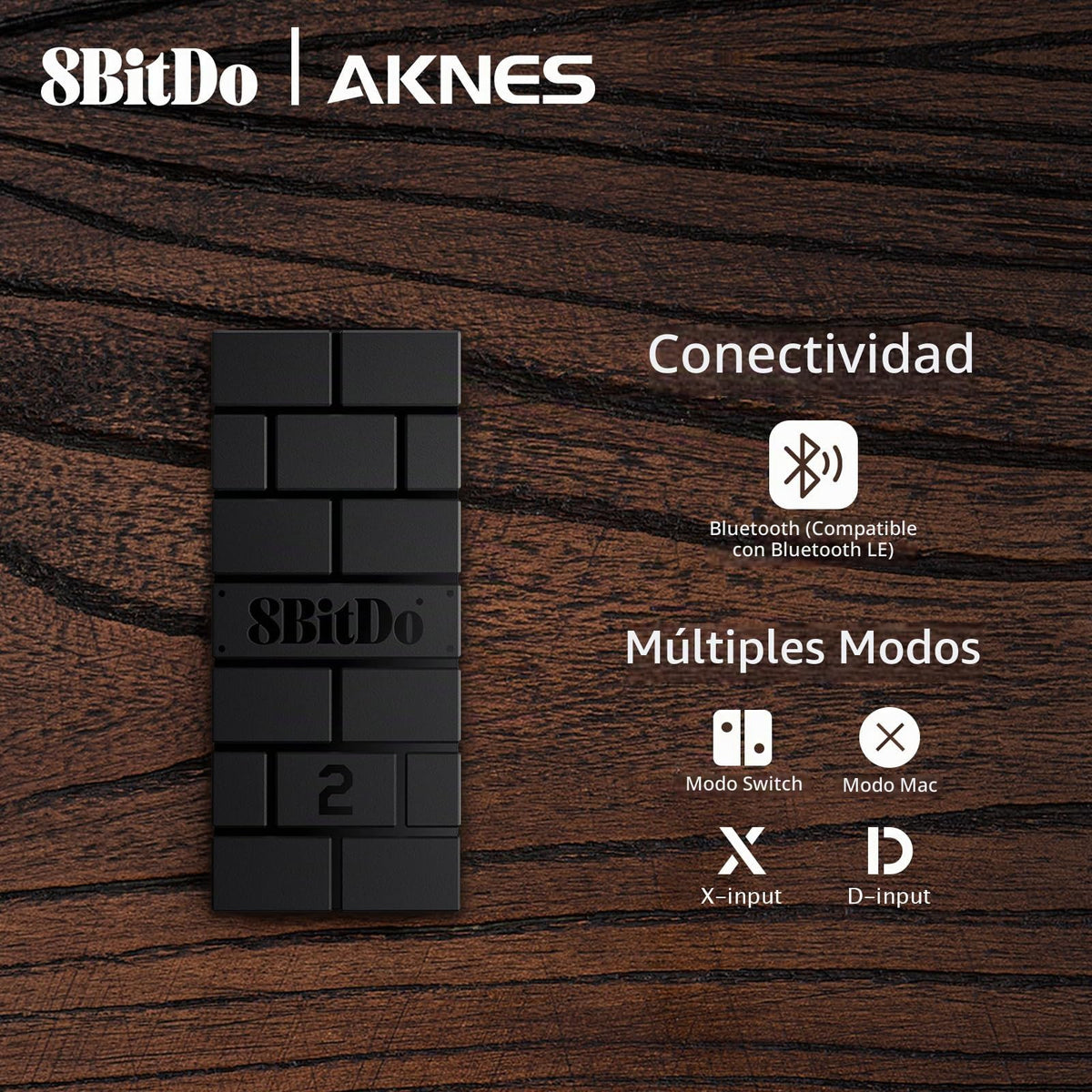 Adaptador de Mando AKNES USB 8BitDo Inalámbrico Convertidor Dongle