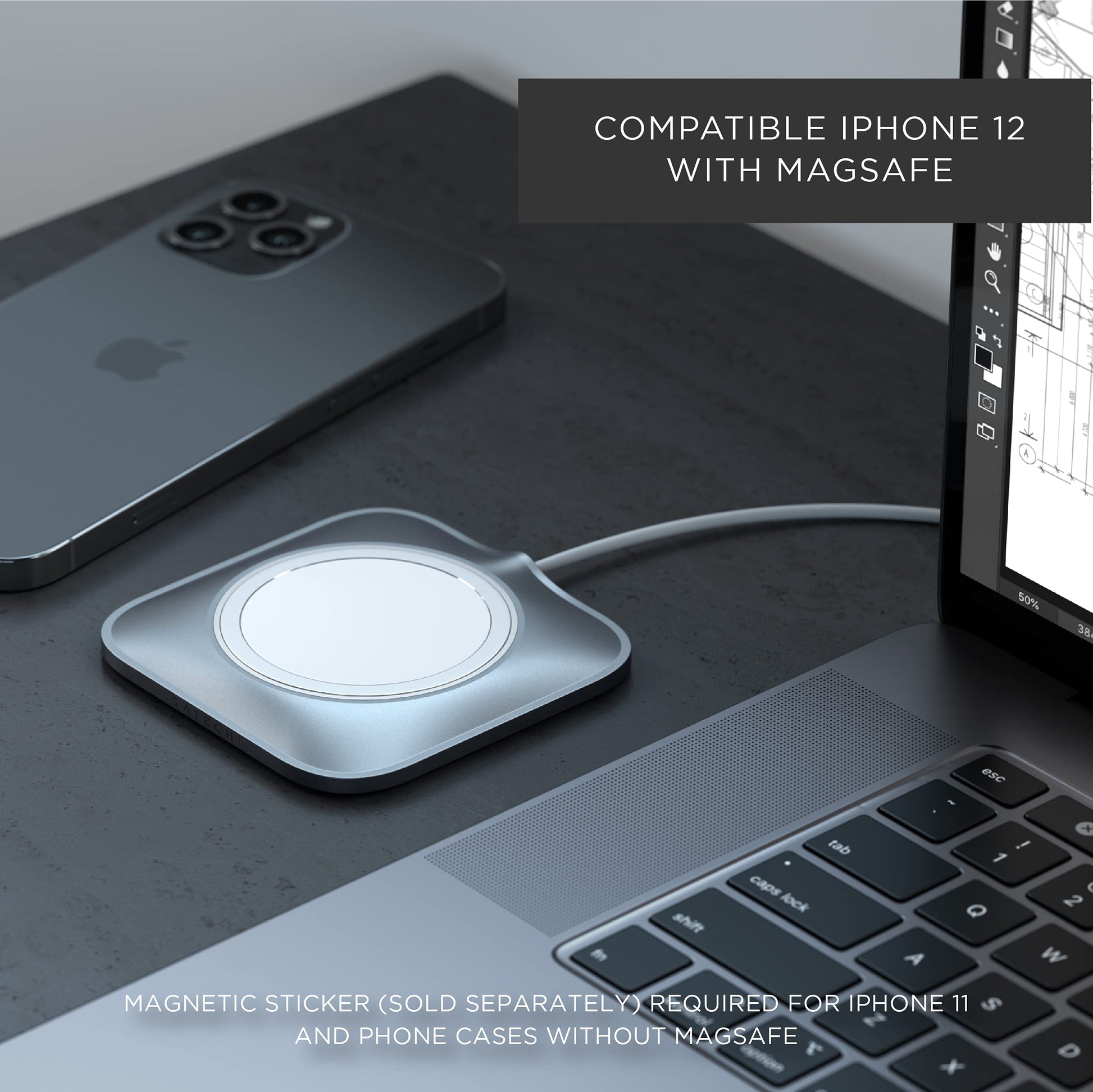 Puerto de Aluminio SATECHI para Cargador MagSafe en iPhone 14 y 13