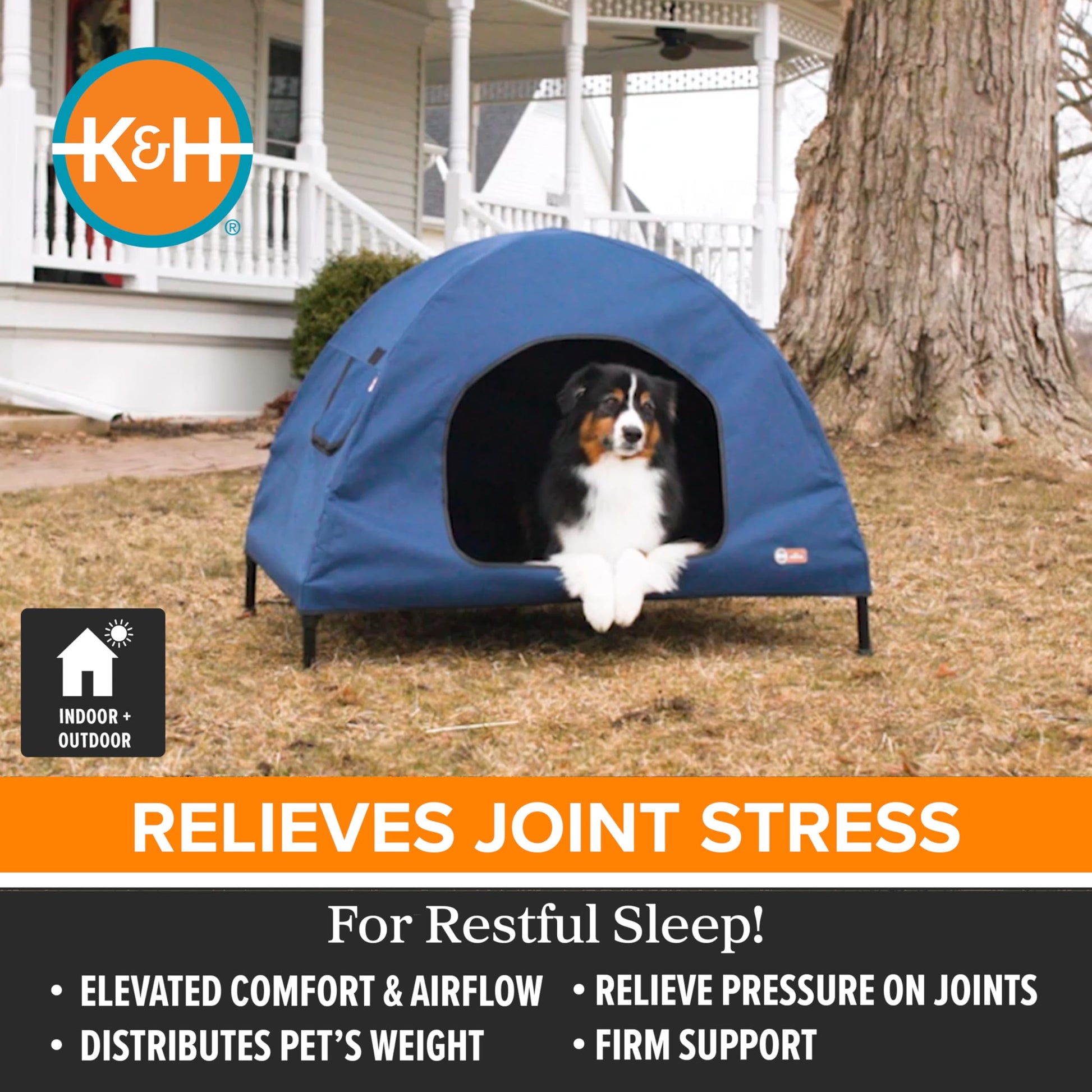 Cuna Elevada Original K&H Pet Products Azul Marino para Mascotas