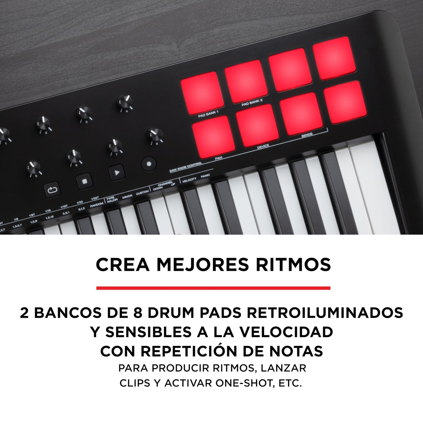 M-Audio Oxygen 49 V - Teclado controlador MIDI USB de 49 teclas con Beat Pads, modos Smart Chord y Scale, arpegiador y suite de software incluidos