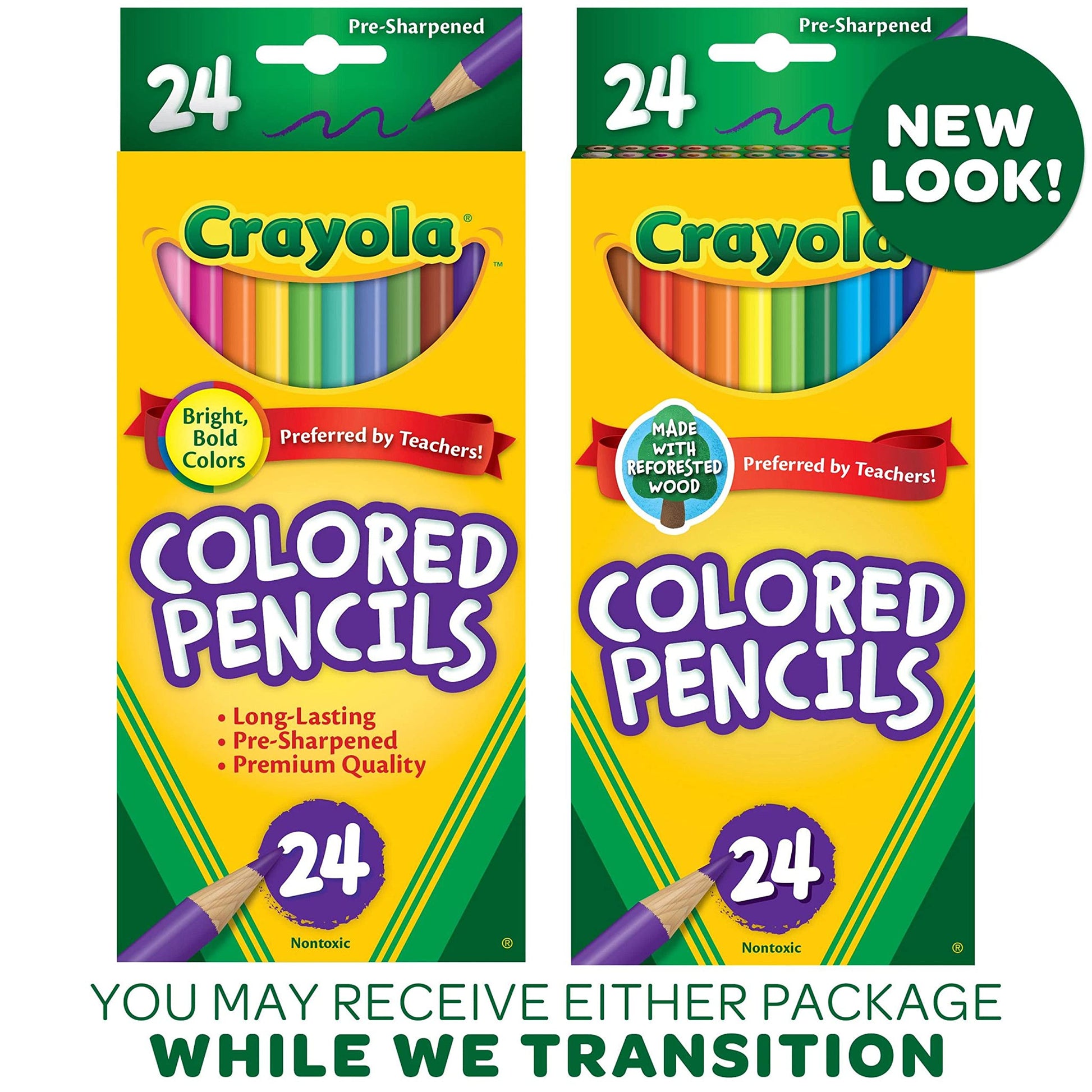 Crayola Lápices de Color, 24 Unidades - 2 Colores Metálicos y 2 Neón, ¡Nuevos