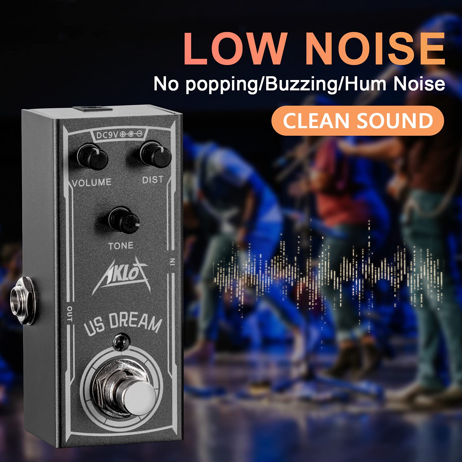 Pedal de Efectos de Guitarra Eléctrica AKLOT US DREAM Mini DC 9V True Bypass