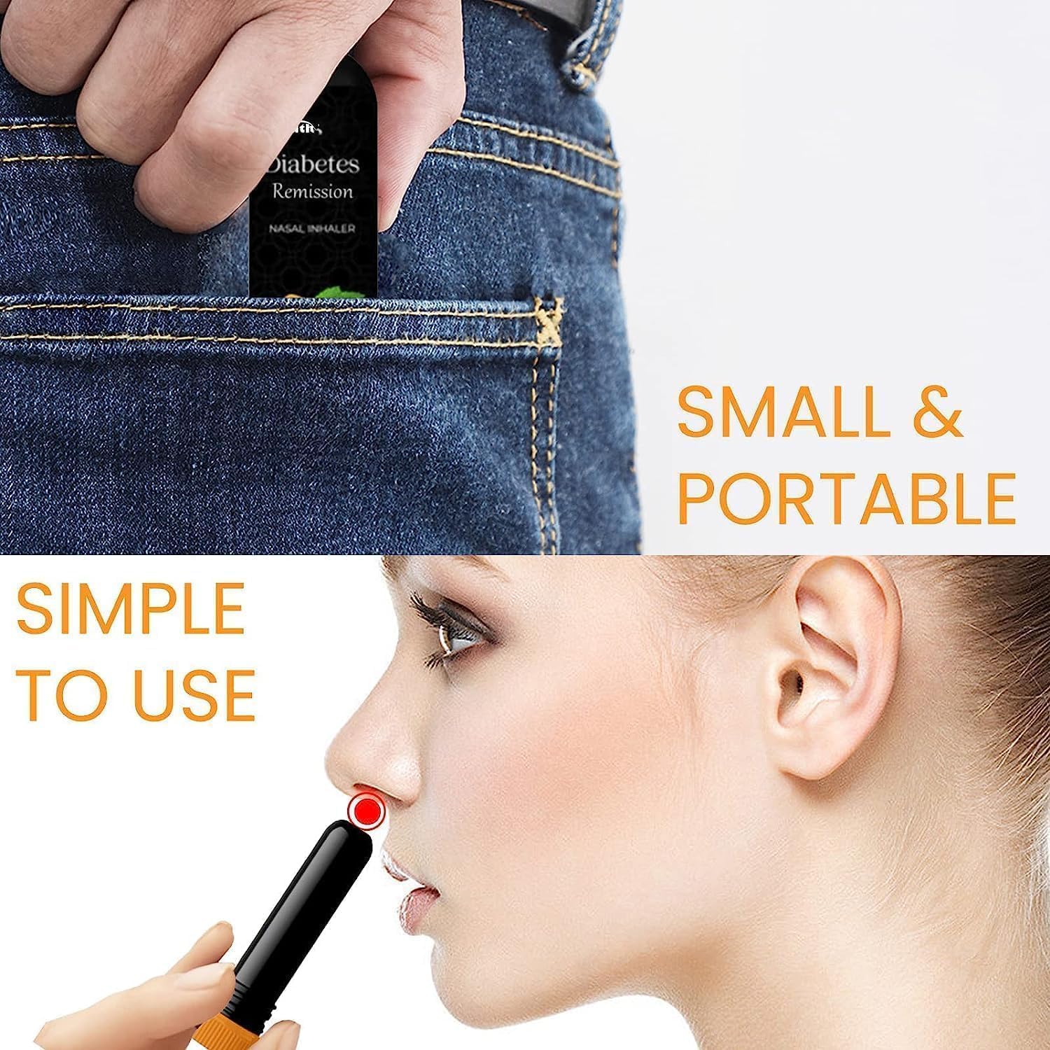 Pack de 8 inhaladores nasales GlucoX para alivio rápido de la diabetes, zumbidos en los oídos, estrés y ansiedad con aceites esenciales naturales. Ayuda alivio natural y aromaterapia.