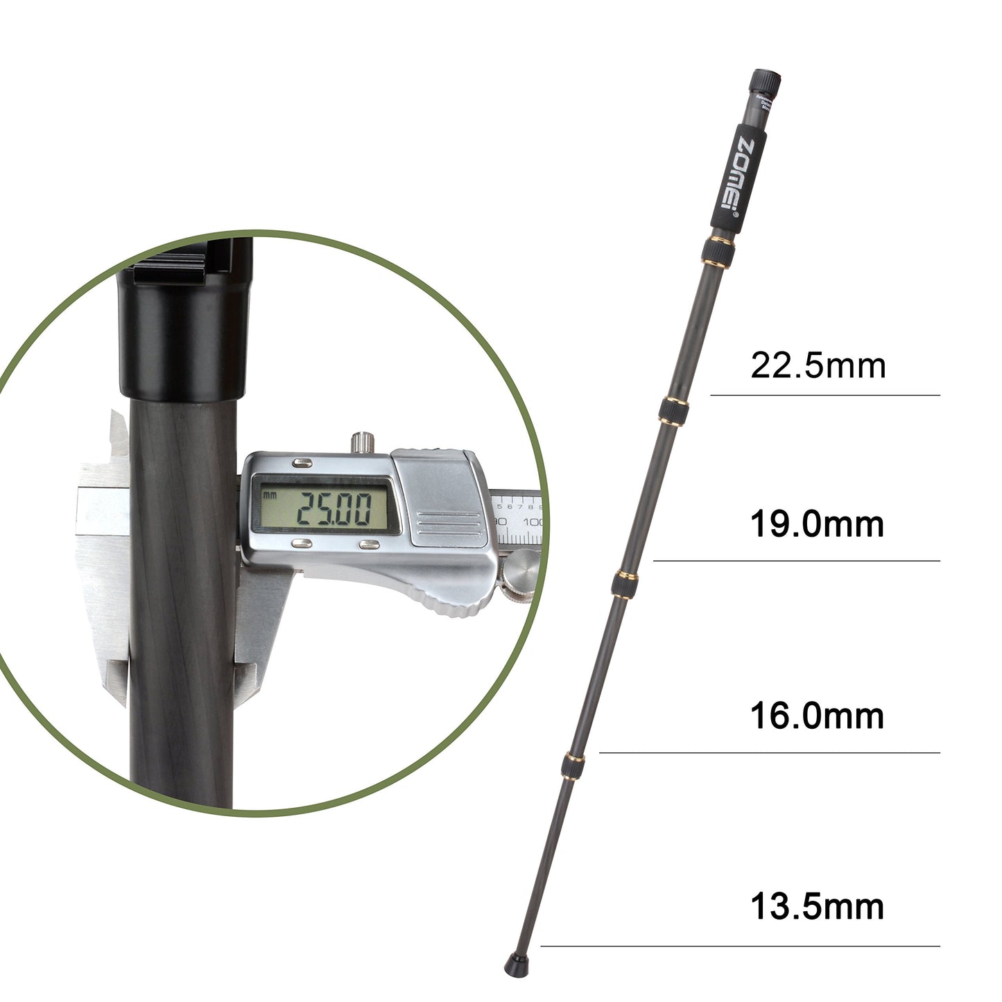 Trípode Portátil ZoMei Fibra de Carbono con Cabezal de Bola Compacto