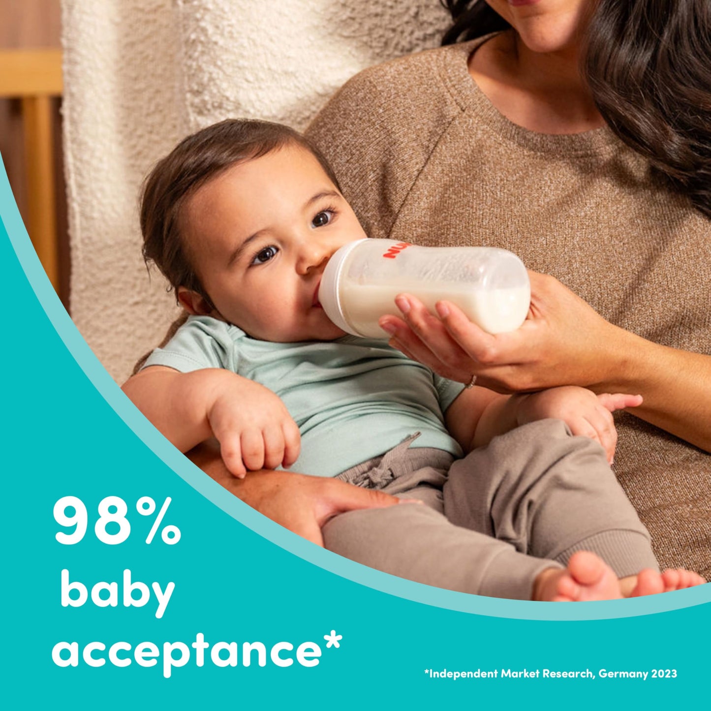 NUK Perfect Match Medium Flow 2 en 1 botella natural + anticólicos, 8 onzas (240 ml), paquete de 3