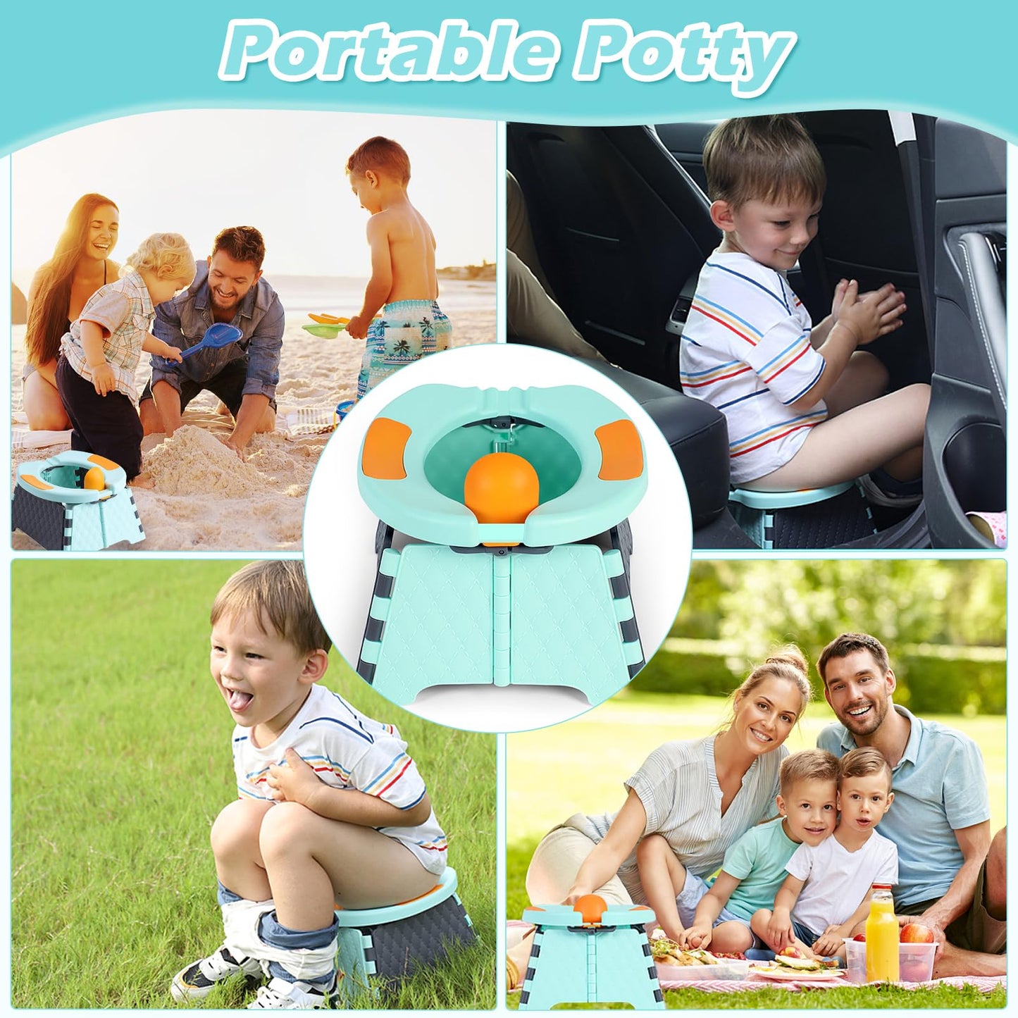 Yszawmx - Orinal portátil para viajes de niños, silla de entrenamiento para ir al baño con bolsa de viaje, inodoro de entrenamiento para bebés al aire última intervensión e interior, fácil de limpiar