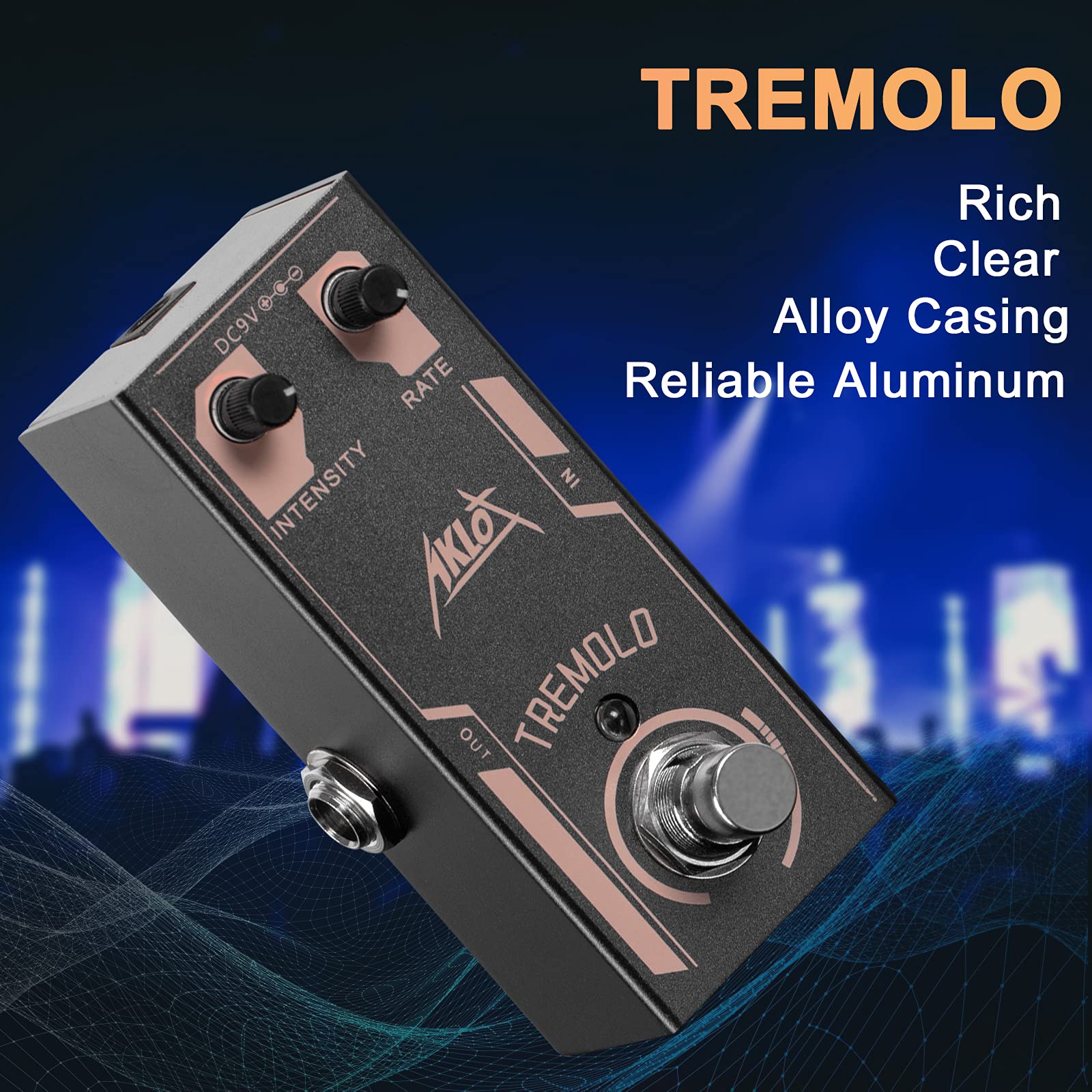 Pedal de Guitarra Tremolo AKLOT Electric Effects mini tipo único para Hombre