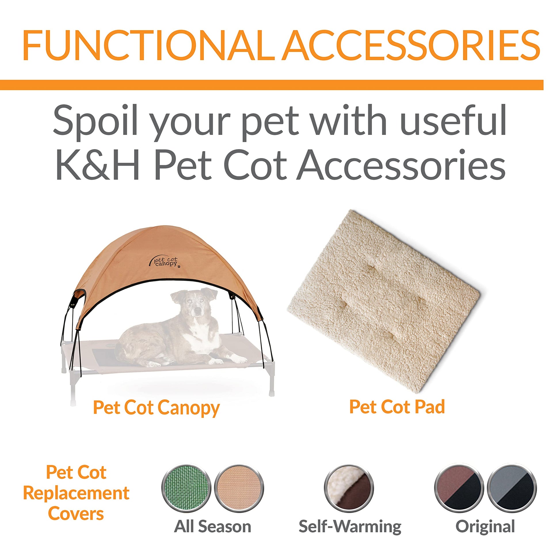 Cama Elevada para Mascotas K&H Pet Products Carbón Malla Negra Refuerzos Extraíbles Pequeña