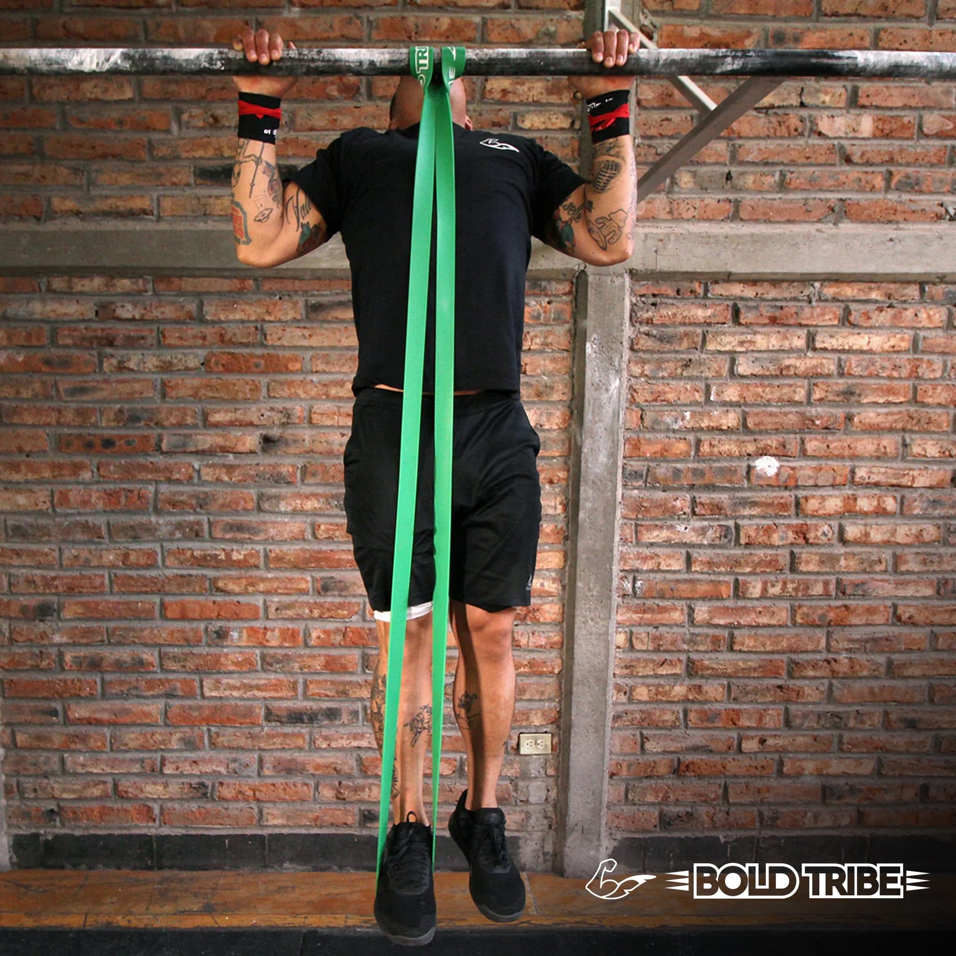 BOLD TRIBE Liga de Resistencia Verde No. 4 - Banda Elástica de 22-56 kg - Bandas de Resistencia para Ejercicio - Cross Training, Calistenia y Entrenamiento Funcional - Gym en Casa