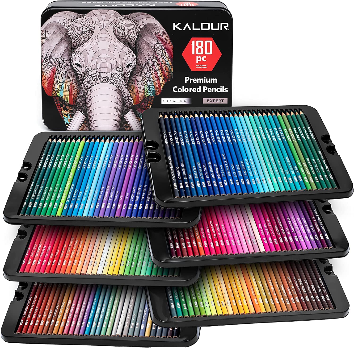 Ccfoud 180 Lápices de Colores, Juego de Dibujo Profesional, Numerados, Lápices de Colores de Núcleo Suave Para Adultos, Sombreado, Coloreado, Mezcla y Capas