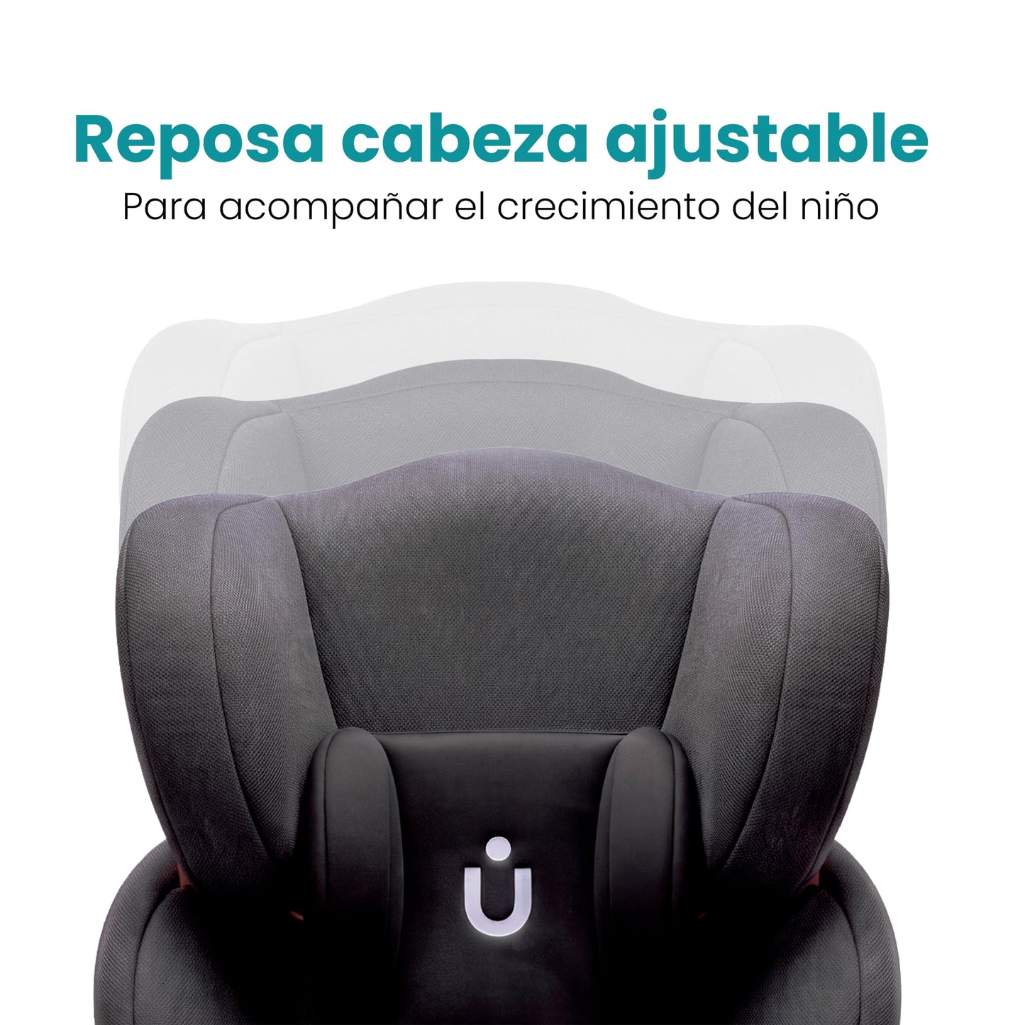 Amulay Autoasiento Booster ISOFIX Grupo 1-2-3, Convertible, Negro y Gris