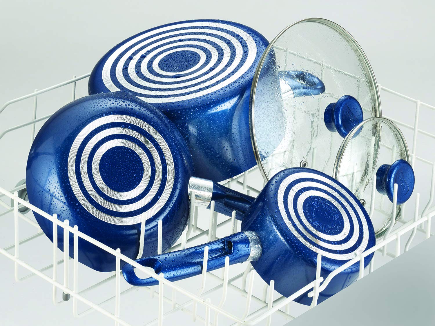 Batería de Cocina T-fal Azul Antiadherente Proglide con Termo Señal de 14 Piezas