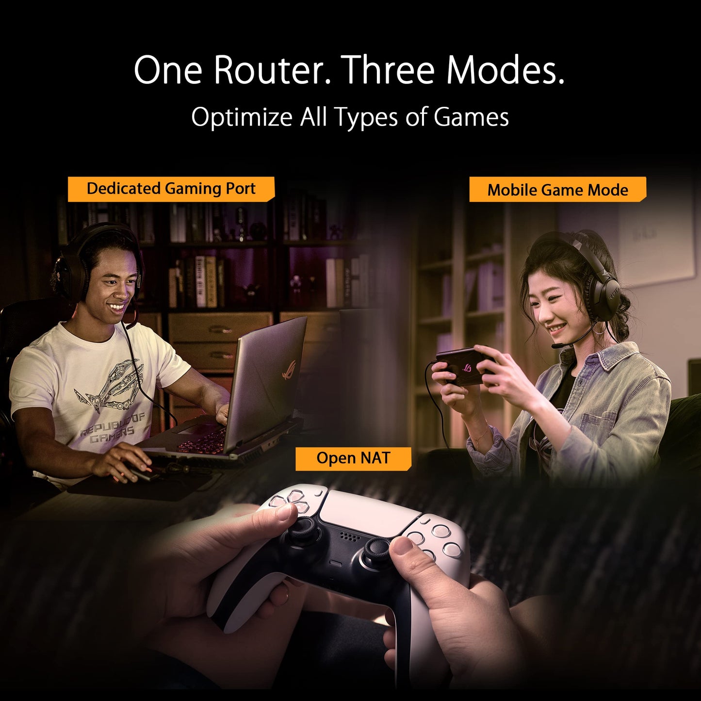ASUS TUF Gaming WiFi 6 Router (TUF-AX6000) - Puerto dedicado para Juegos, Puerto Dual de 2.5G, reenvío de Puertos de 3 Pasos, enrutador Extensible con AiMesh, Seguridad de Red AiProtection Pro,