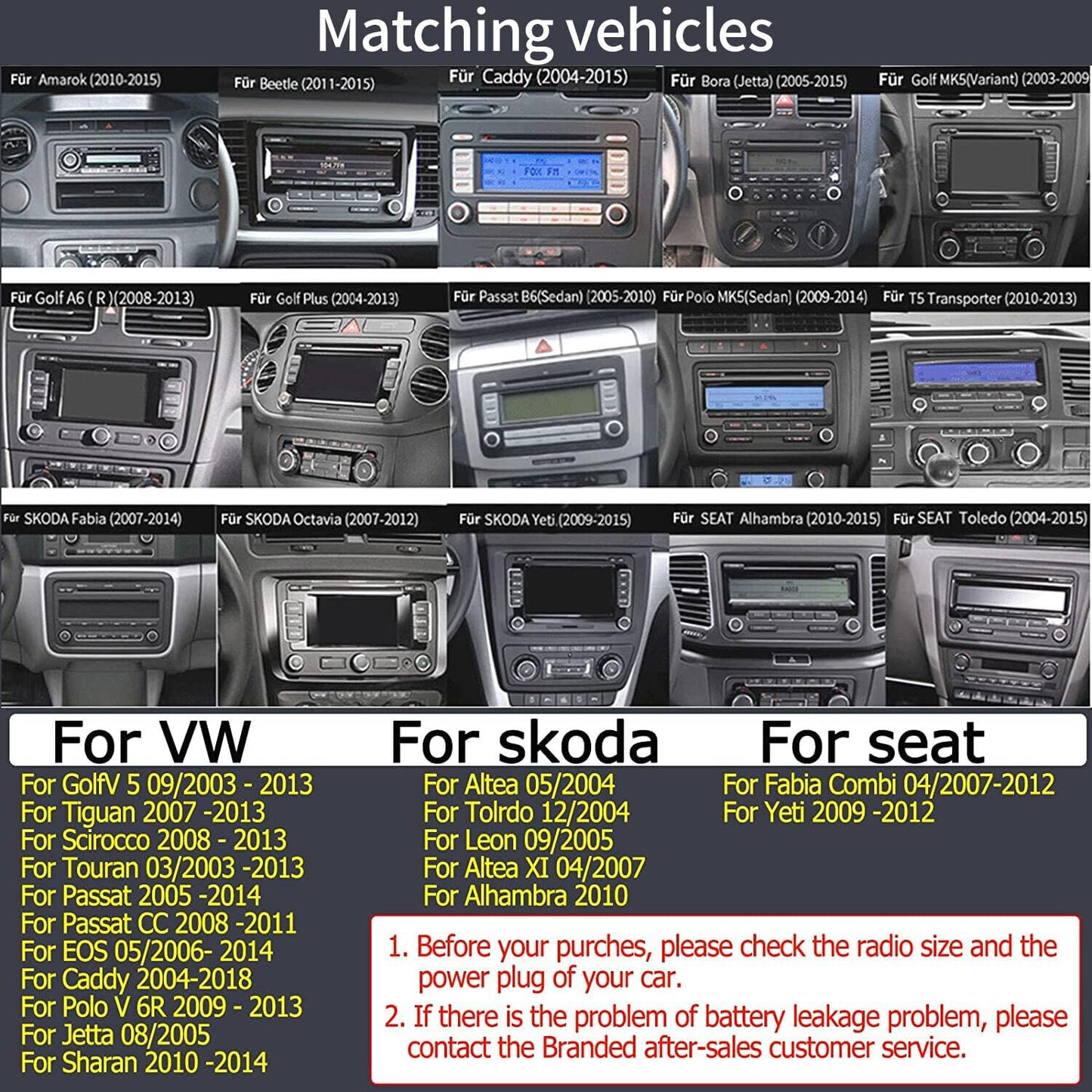 SCUMAXCON Estéreo para Coche Carplay Android Auto MIB2 RCD360 Pro Bluetooth RVC USB Pantalla Táctil de 6.5" para VW Jetta Golf Tiguan Passat Caddy EOS Passat Touran CC