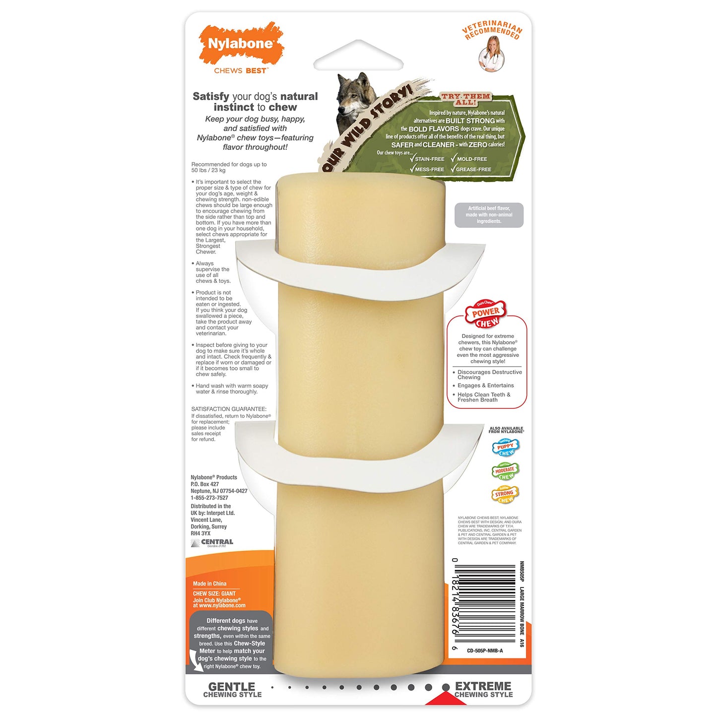 Juguete Masticar Nylabone Ternera Gigante para Perro