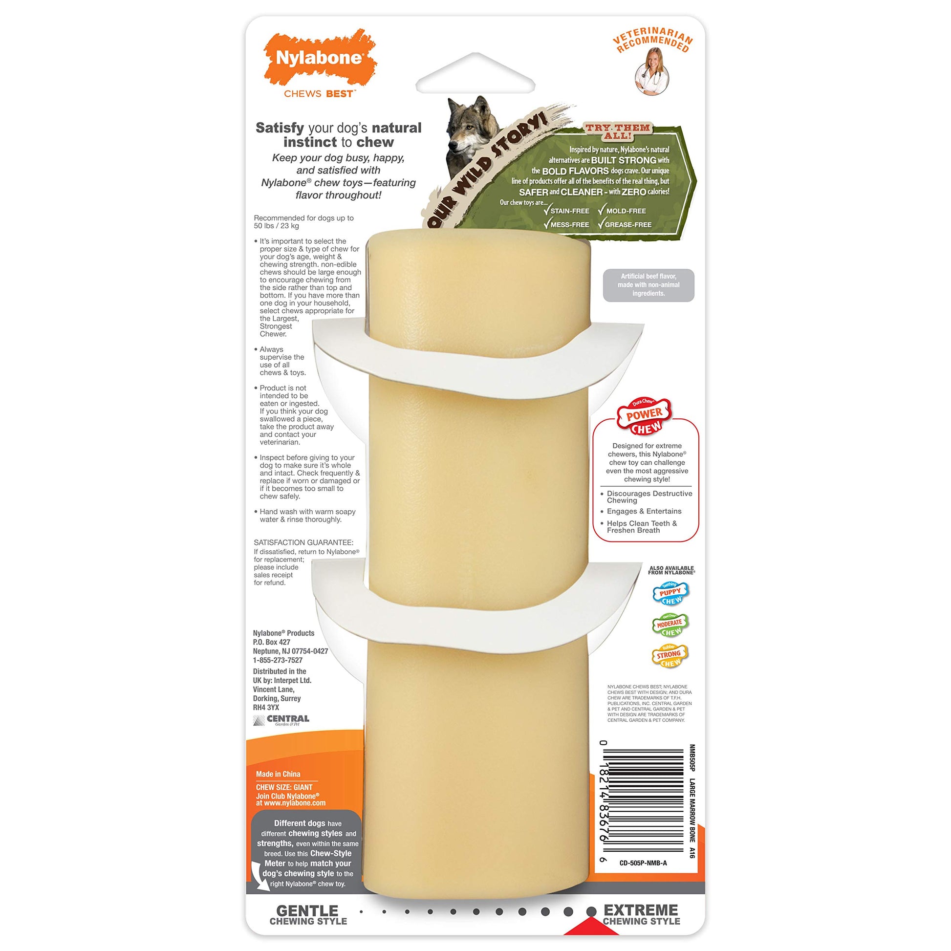 Juguete Masticar Nylabone Ternera Gigante para Perro
