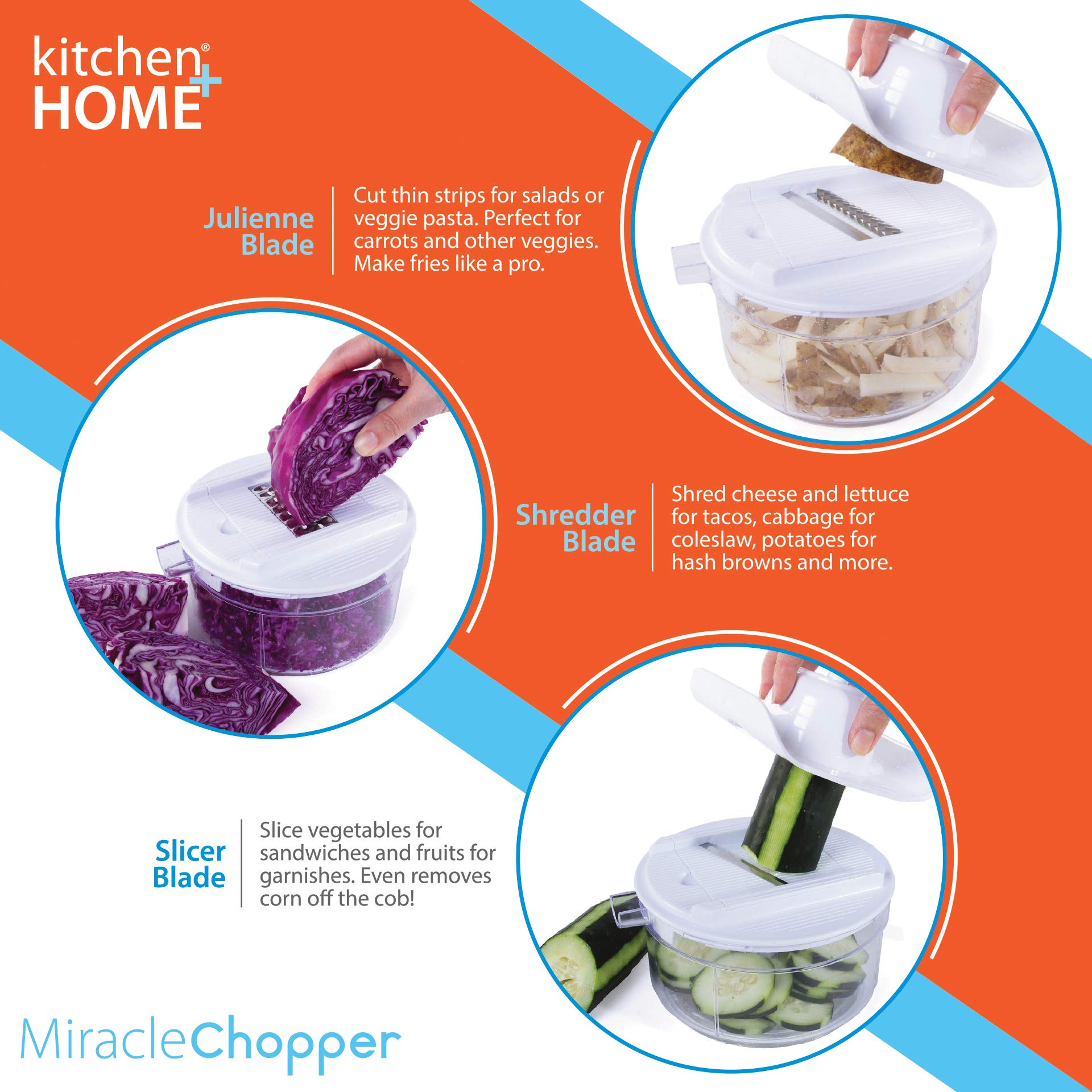 Procesador de Alimentos Miracle Chopper con Separador de Clara de Huevo Incorporado