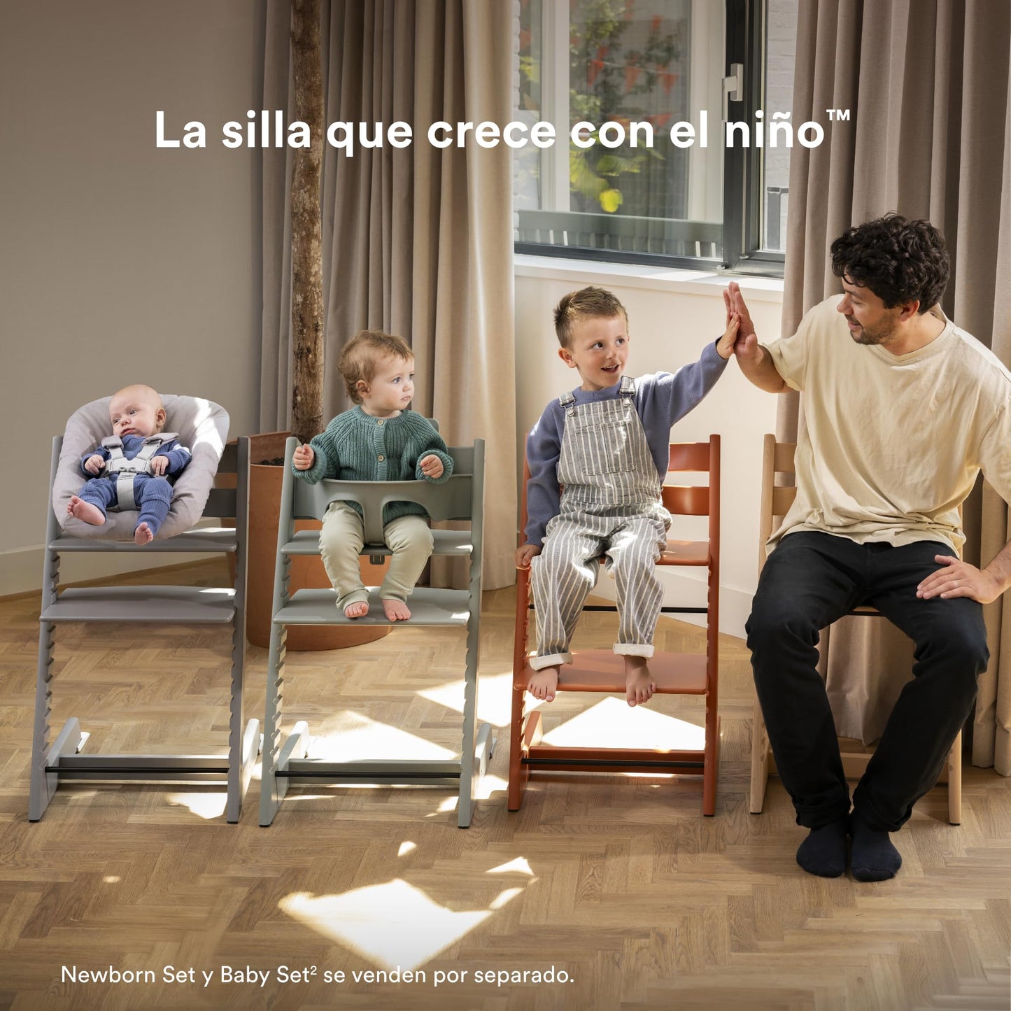 Silla Tripp Trapp de Stokke, Silla ajustable, evolutiva para recién nacidos, niños y adultos - Práctica, cómoda y ergonómica - Diseño atemporal (Vanilla White)